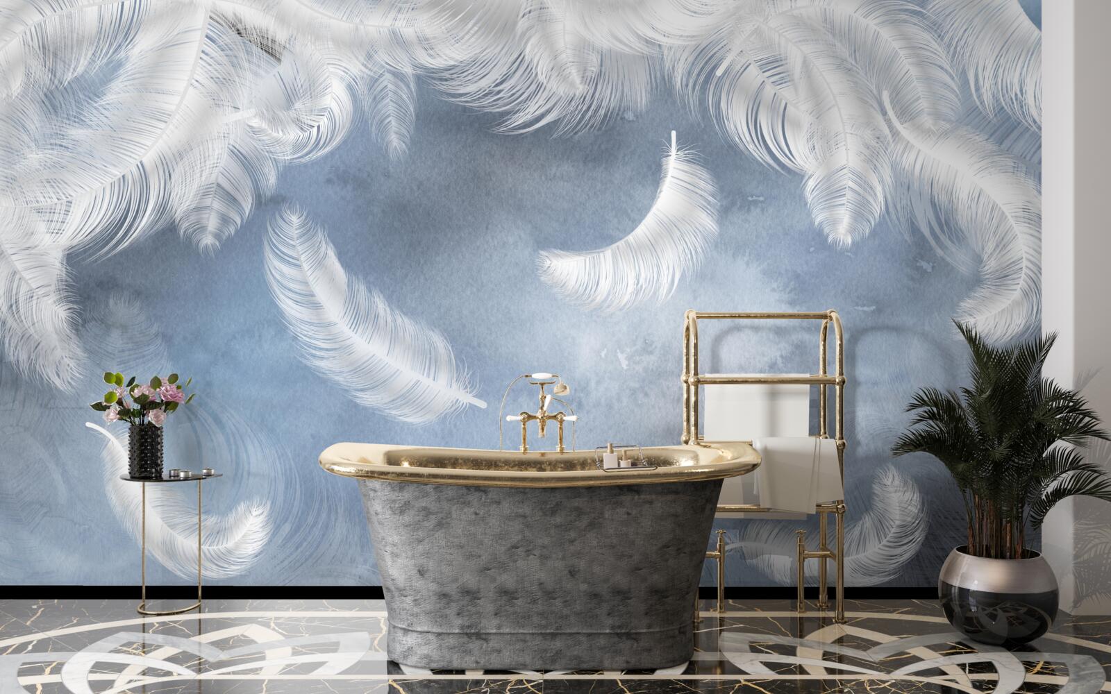 Fototapeta perie lieta snehobiele proti modrej oblohe