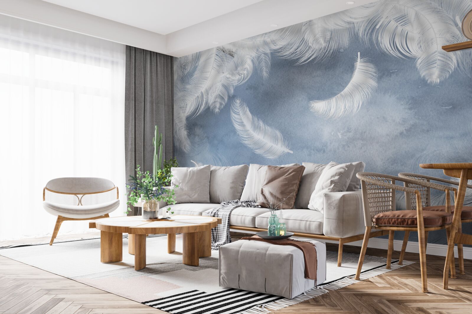 Fototapeta perie lieta snehobiele proti modrej oblohe