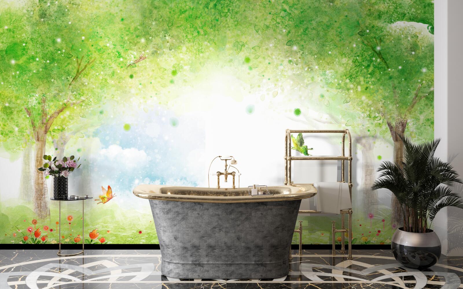 Fototapeta zaujímavá hmla v čarovnom lese