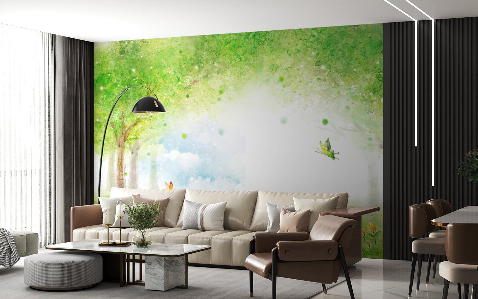 Fototapeta zaujímavá hmla v čarovnom lese