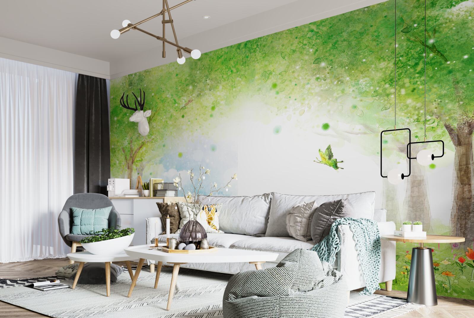 Fototapeta zaujímavá hmla v čarovnom lese