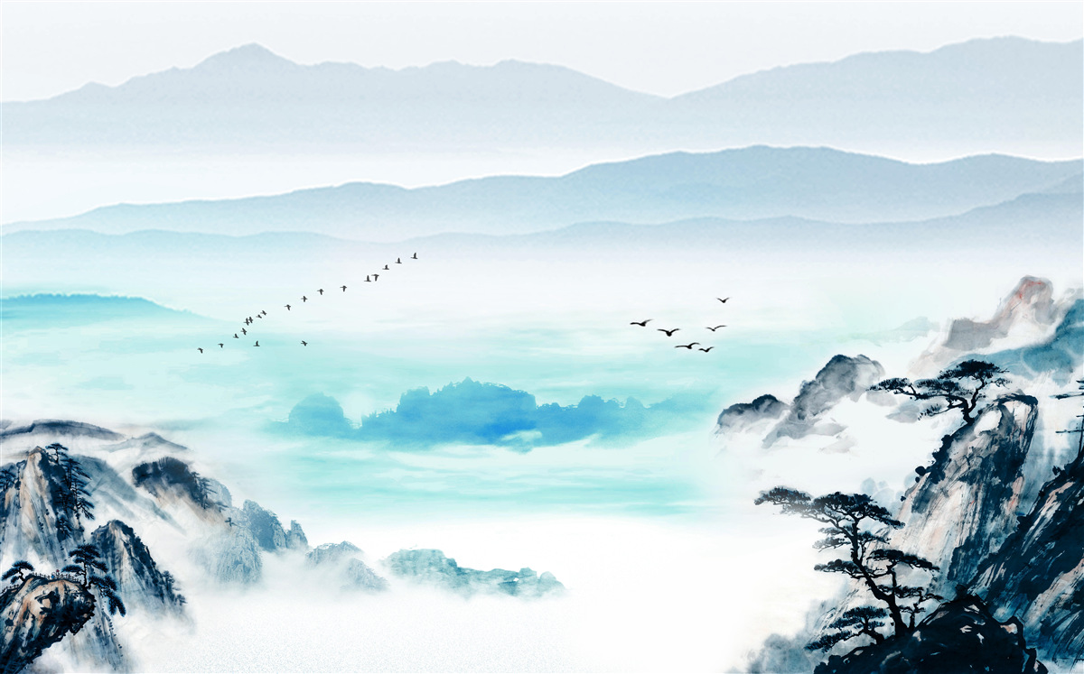 Fototapeta hmla nad vodou jazera