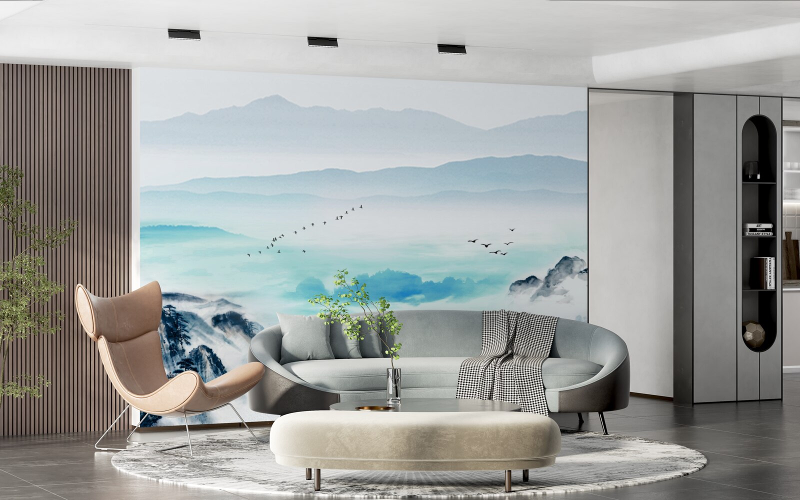 Fototapeta hmla nad vodou jazera