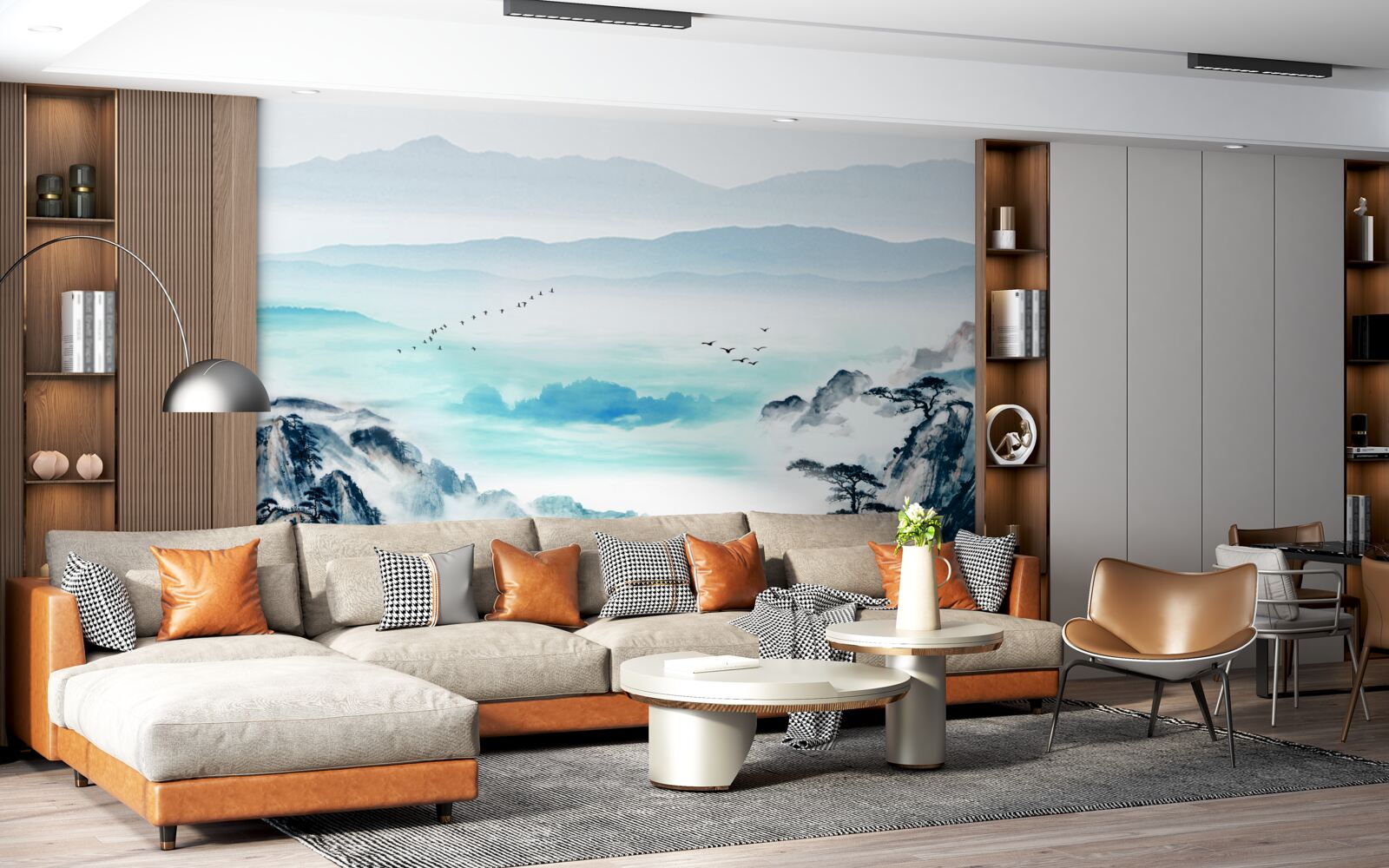 Fototapeta hmla nad vodou jazera