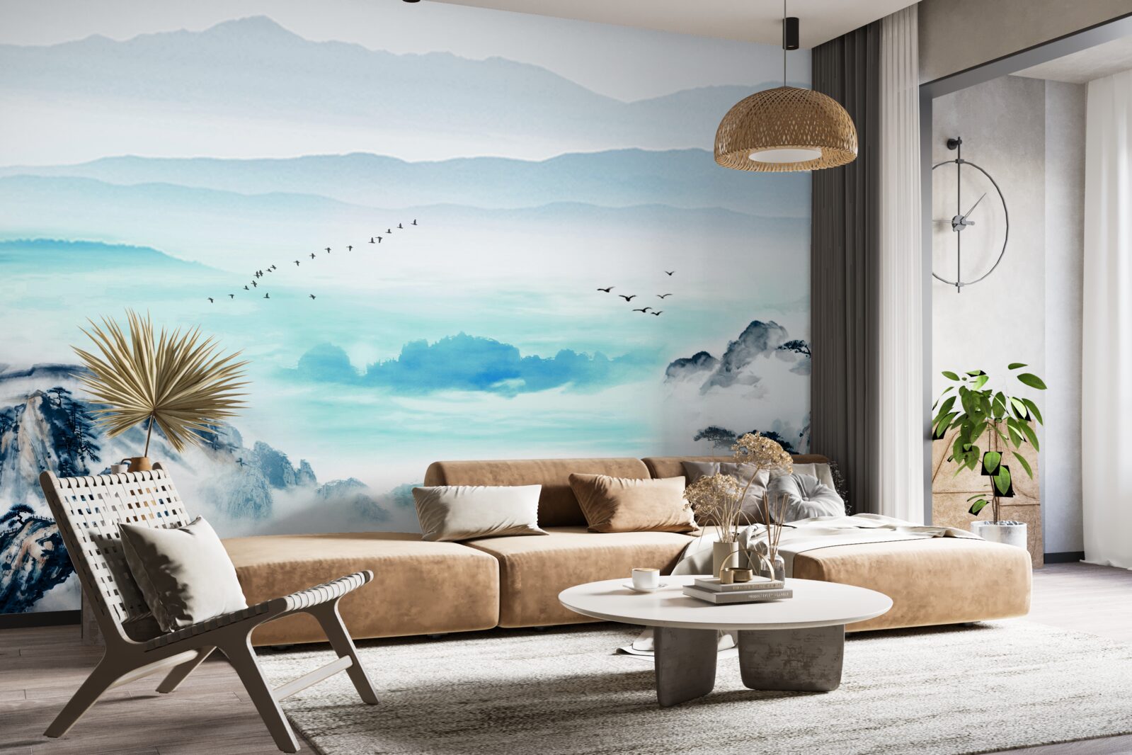 Fototapeta hmla nad vodou jazera