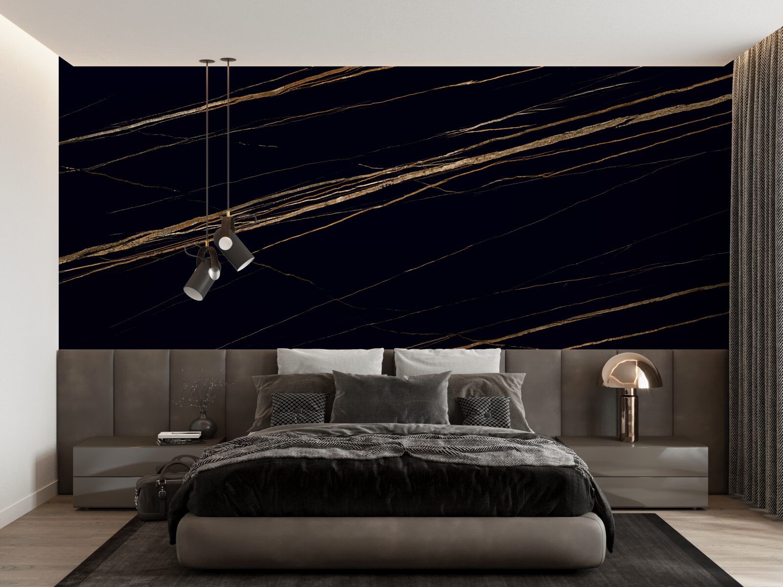 Fototapeta zlaté pruhy na čiernom podklade