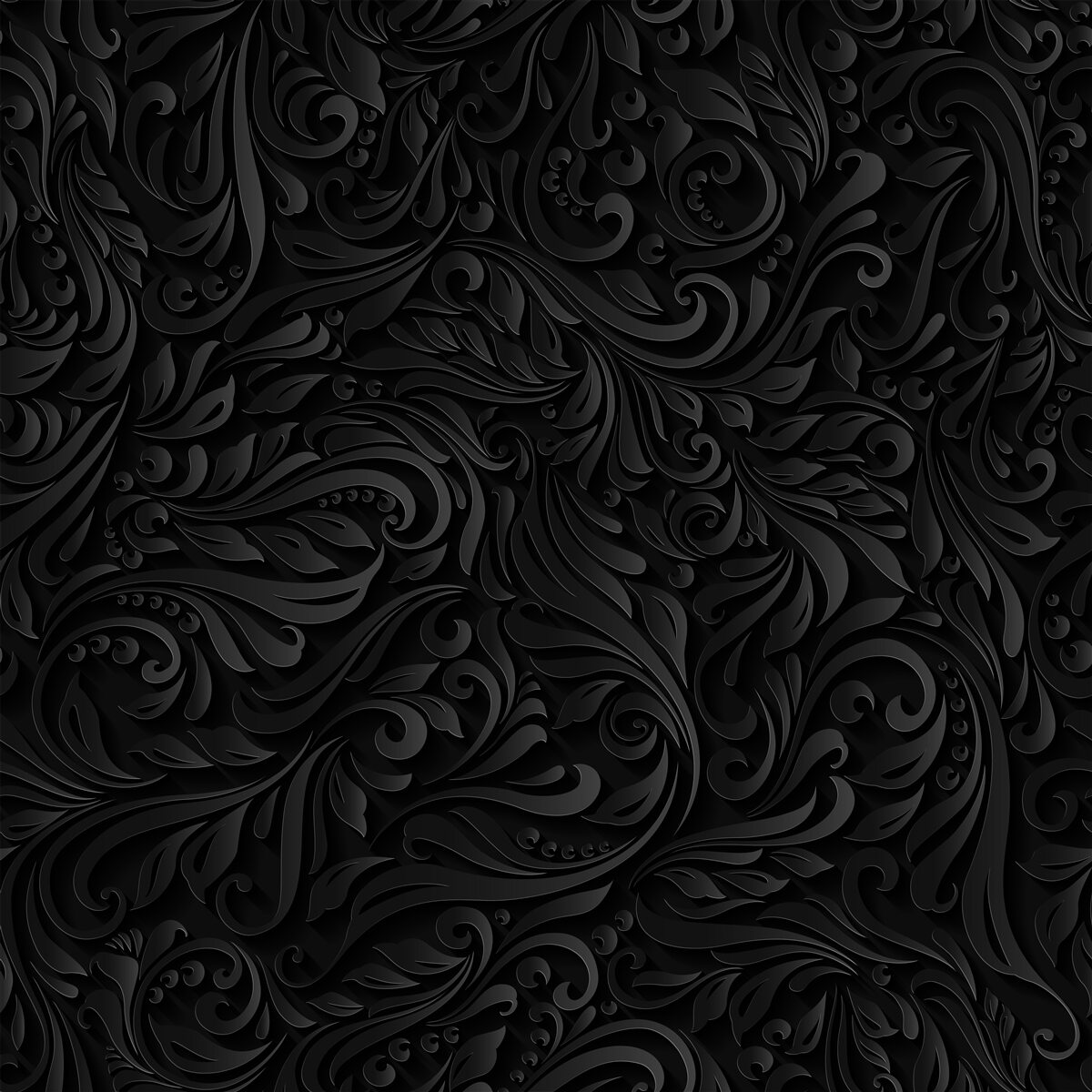 Fototapeta listy a čierne kvety s textúrou