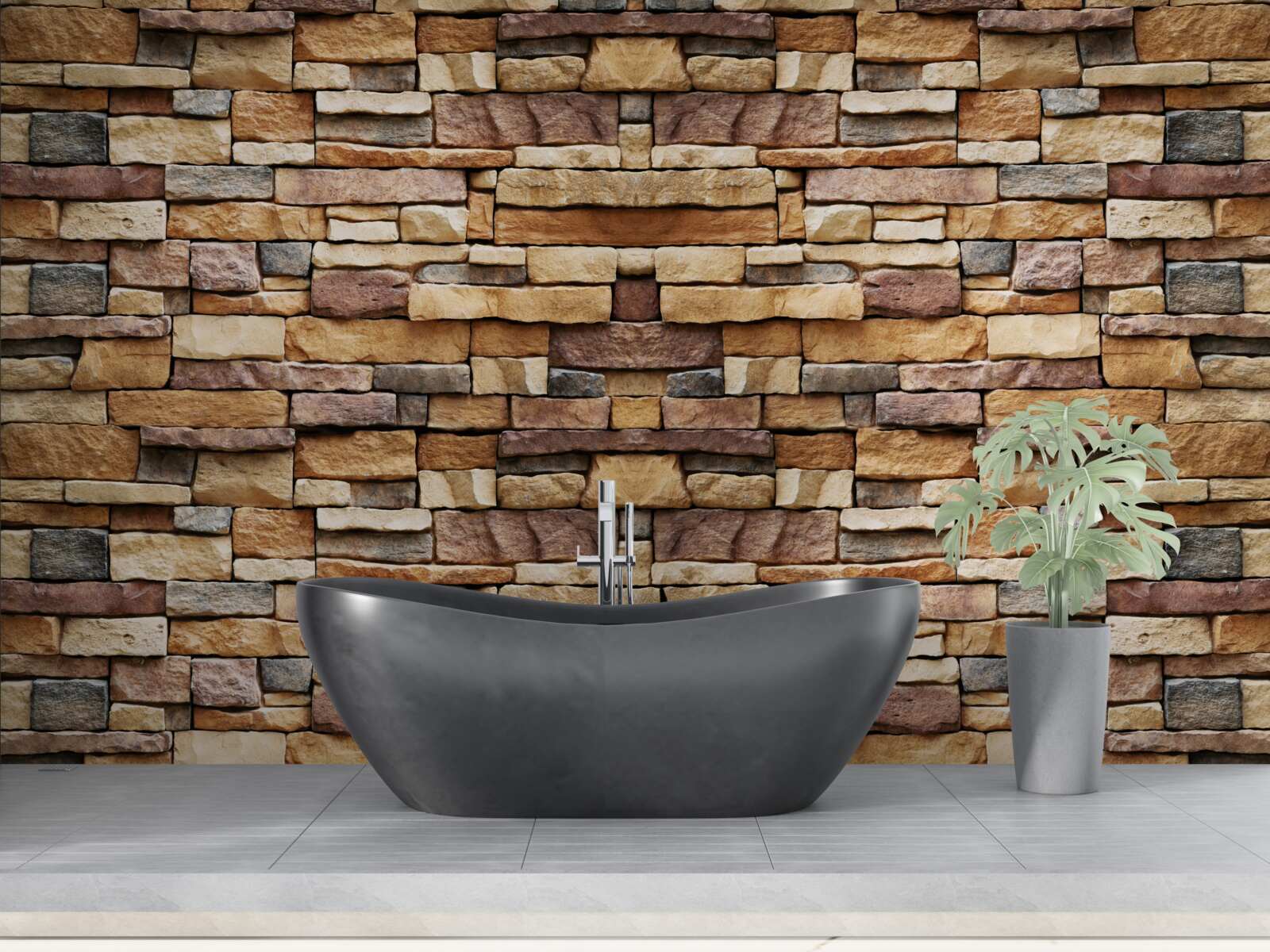 Fototapeta Stena zložená z viacfarebných kameňov