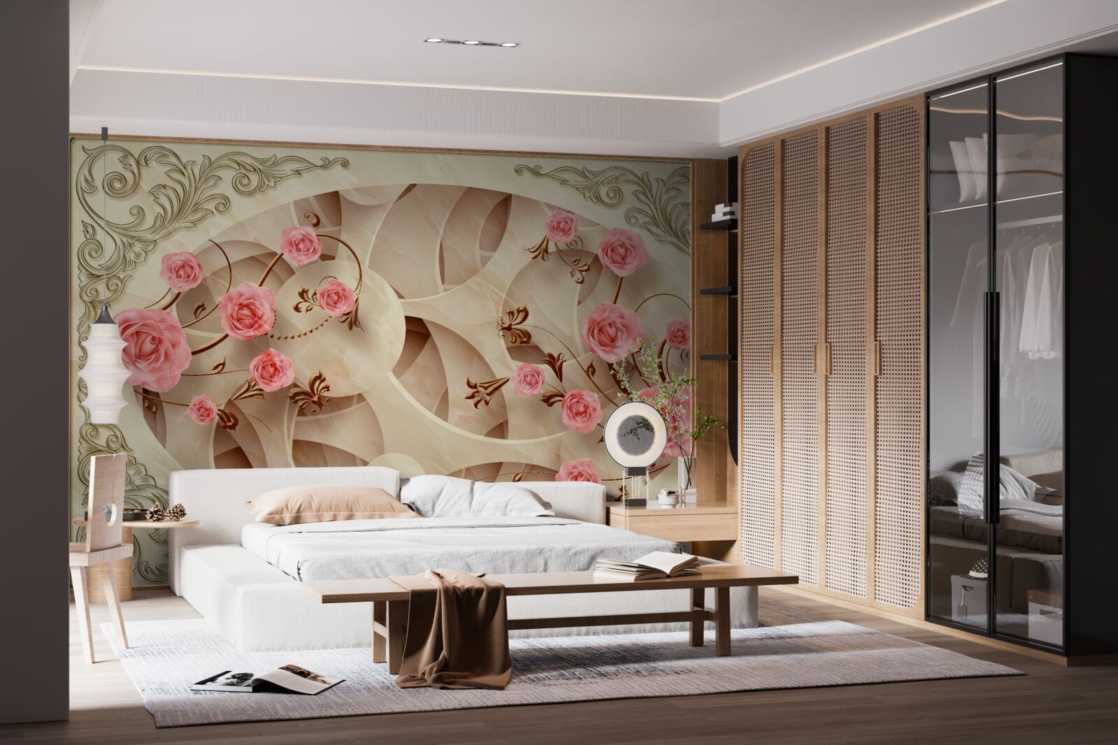 Fototapeta púčiky ružového kríka narástli