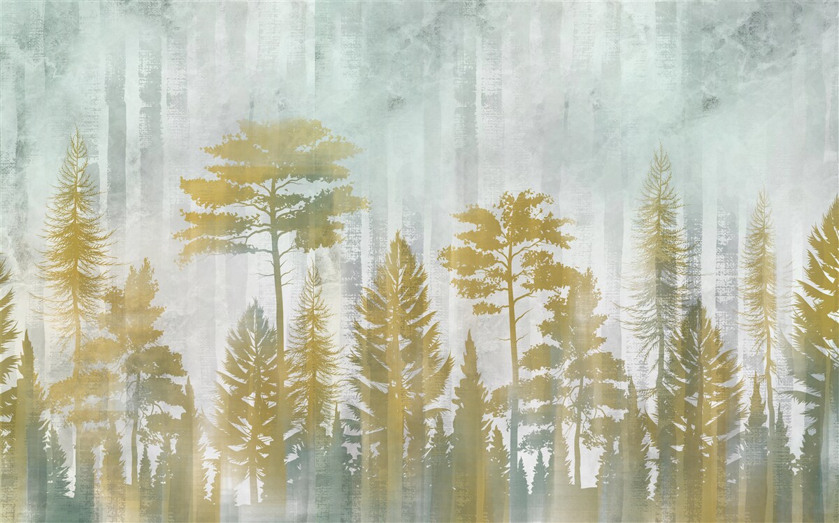 Fototapeta jeseň v lese zahalená v hmle