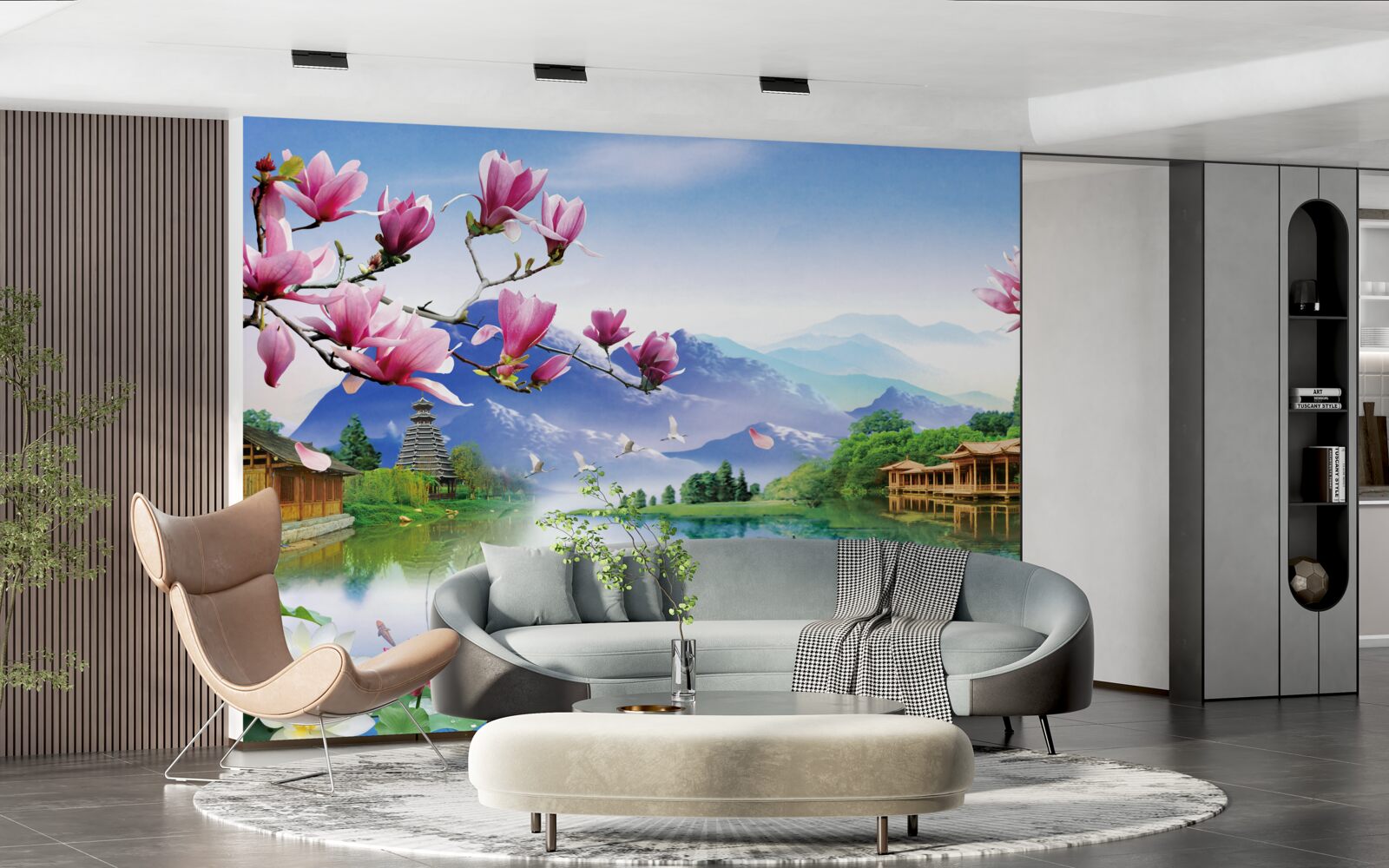 Fototapeta nádherný panoramatický výhľad na horskú krajinu a tok rieky