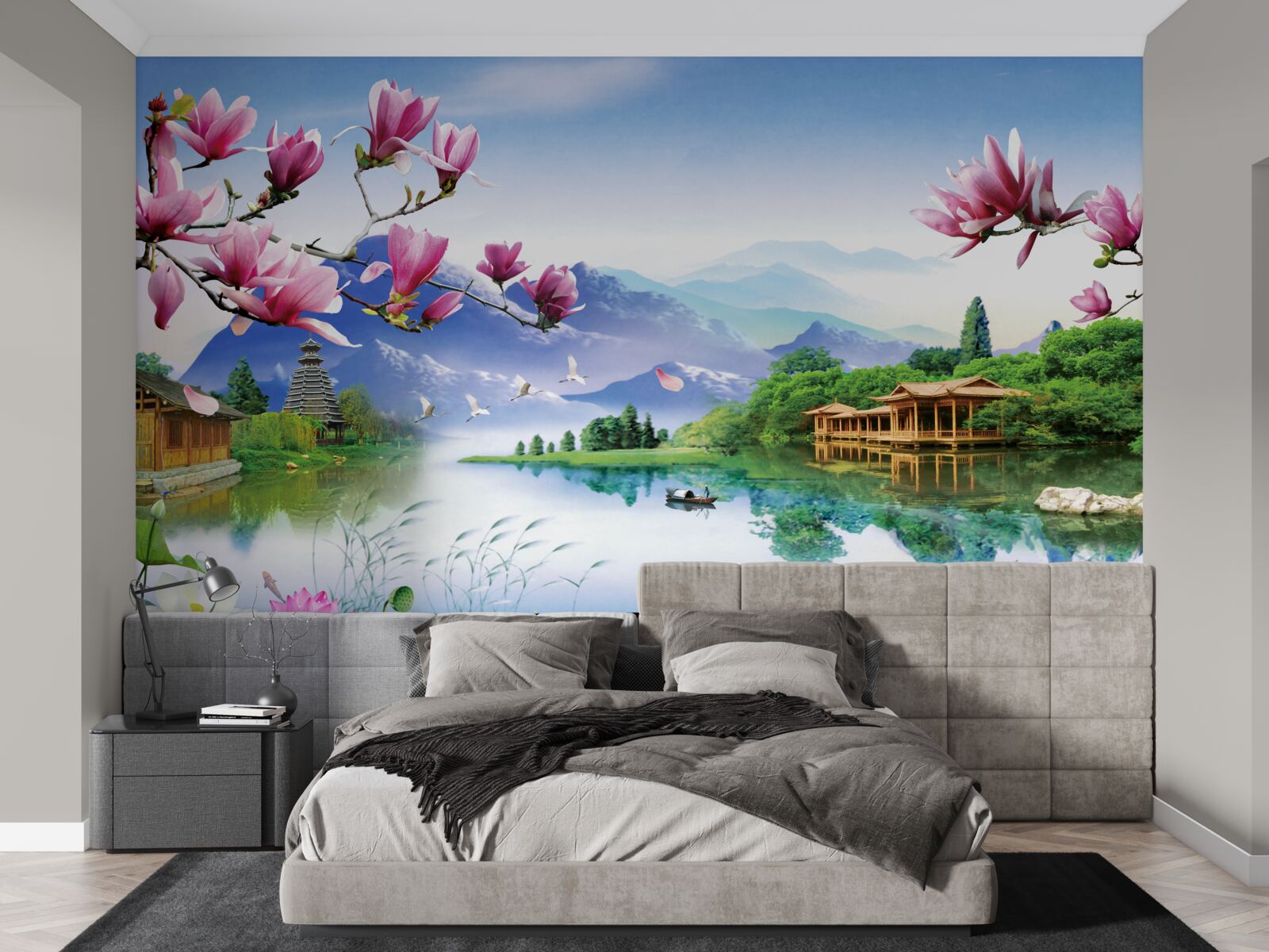 Fototapeta nádherný panoramatický výhľad na horskú krajinu a tok rieky