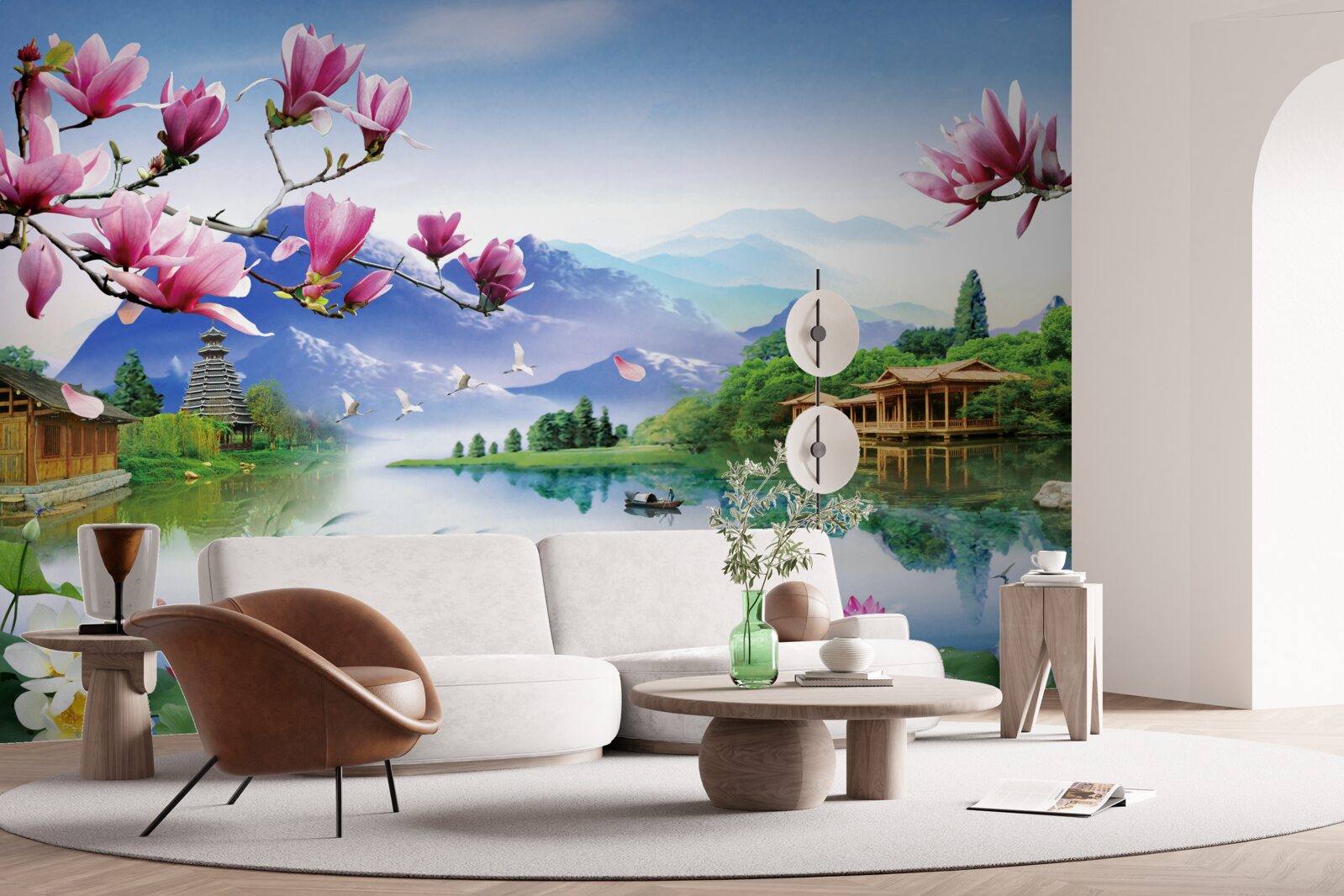 Fototapeta nádherný panoramatický výhľad na horskú krajinu a tok rieky