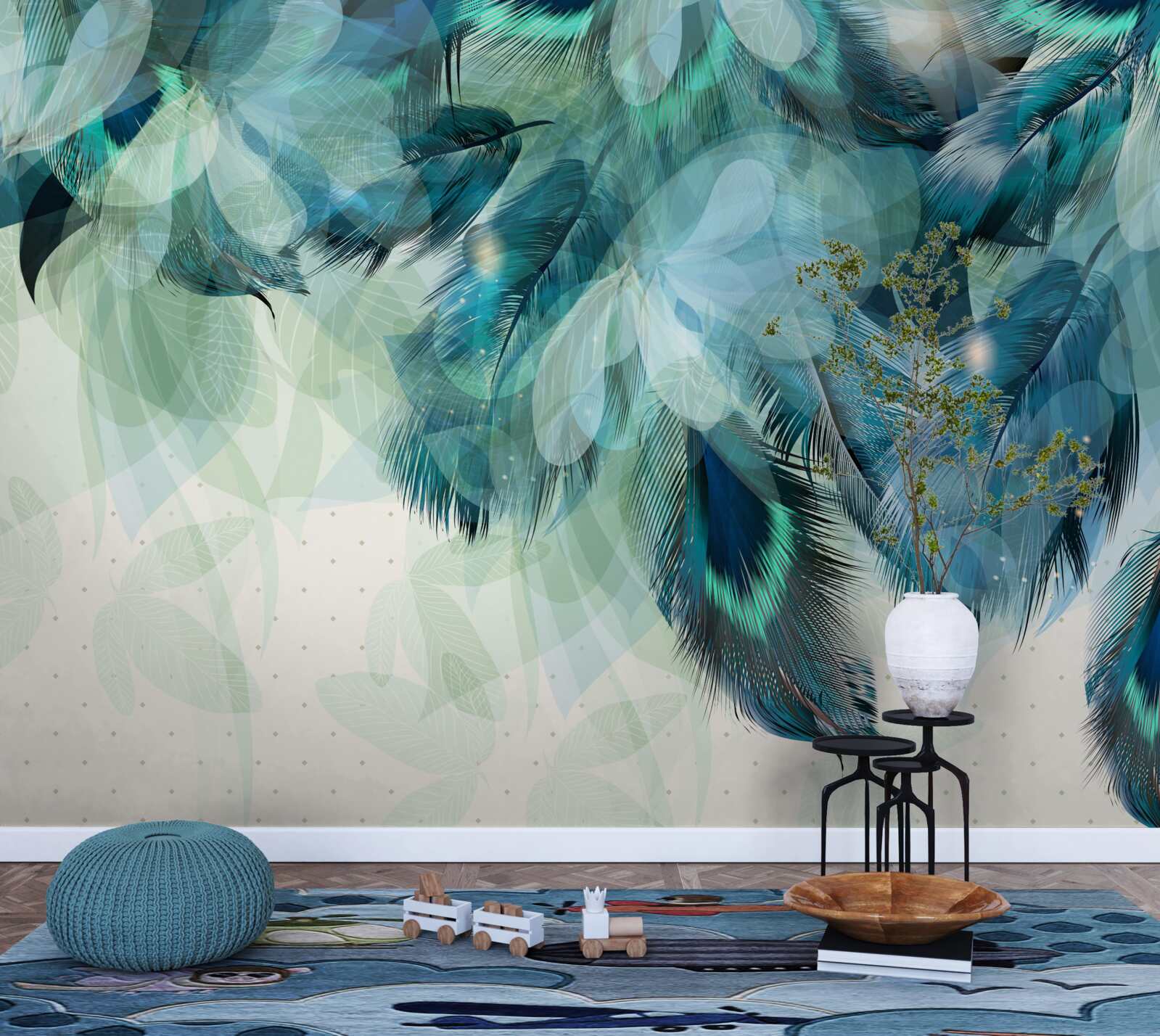 Fototapeta vzdušná ľahkosť tyrkysového pierka