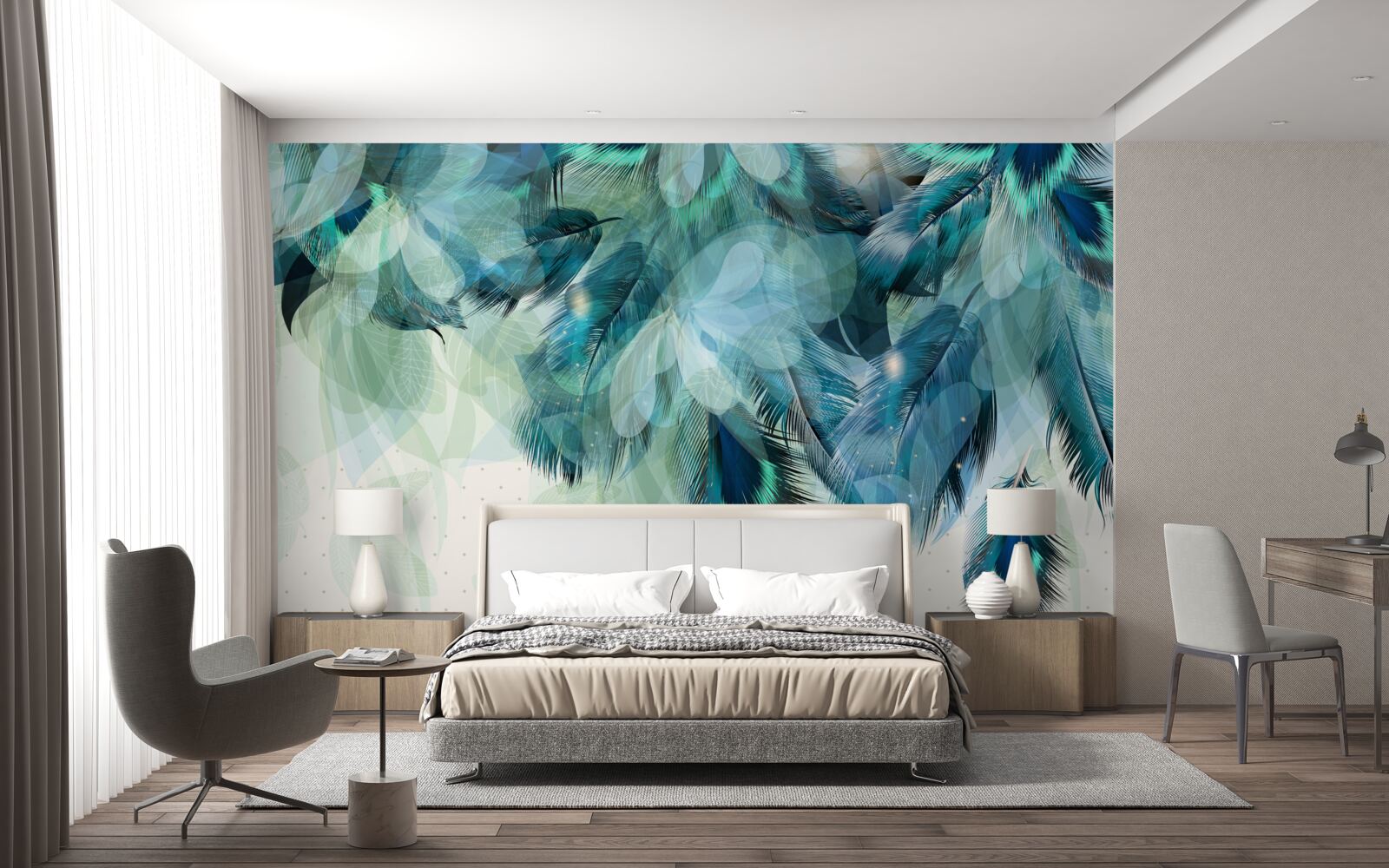 Fototapeta vzdušná ľahkosť tyrkysového pierka