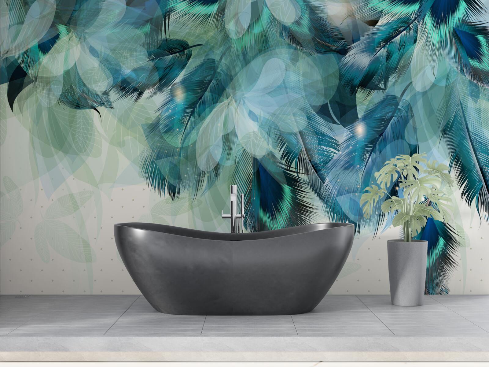 Fototapeta vzdušná ľahkosť tyrkysového pierka