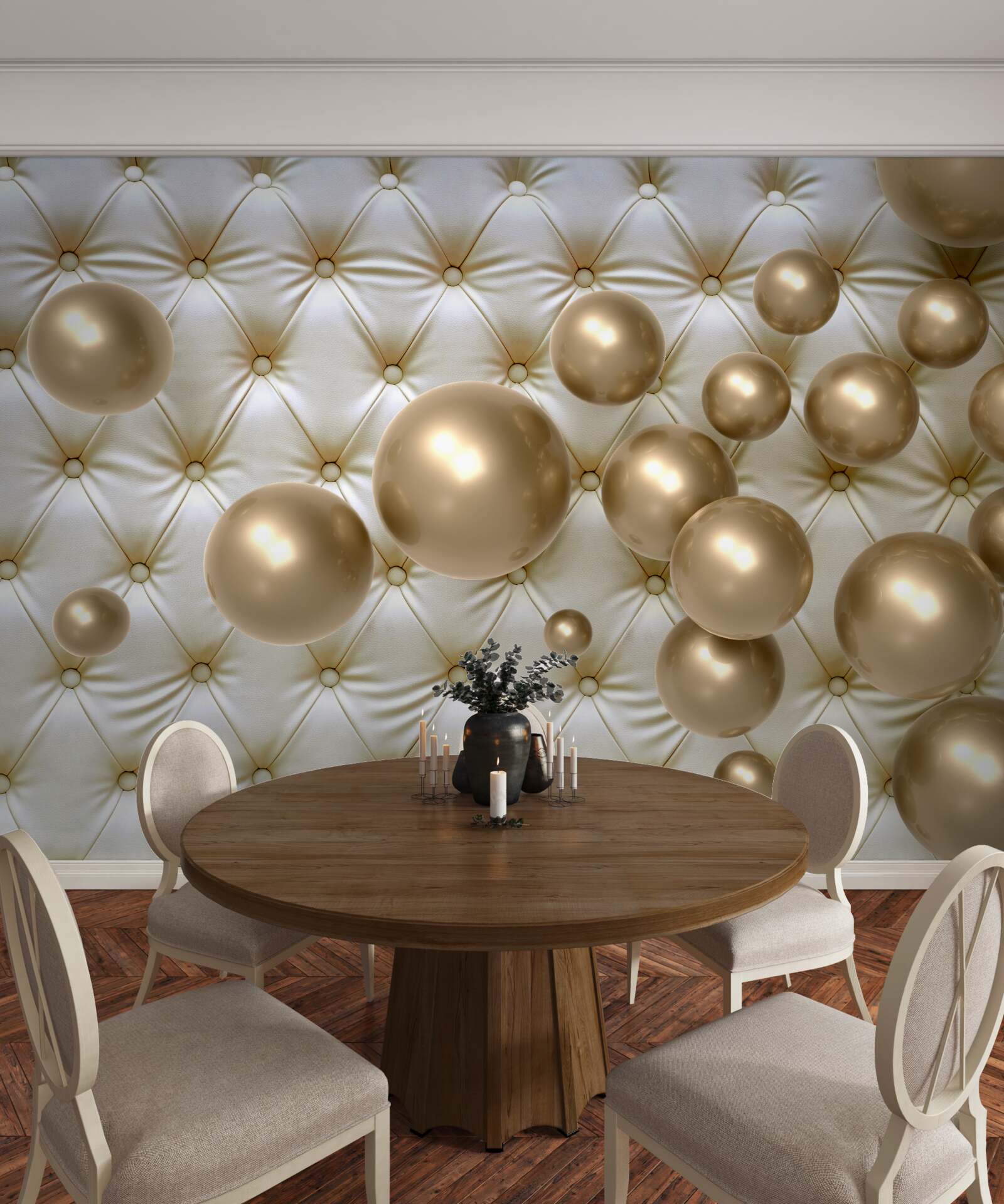 Fototapeta látka posiata zlatými perličkami