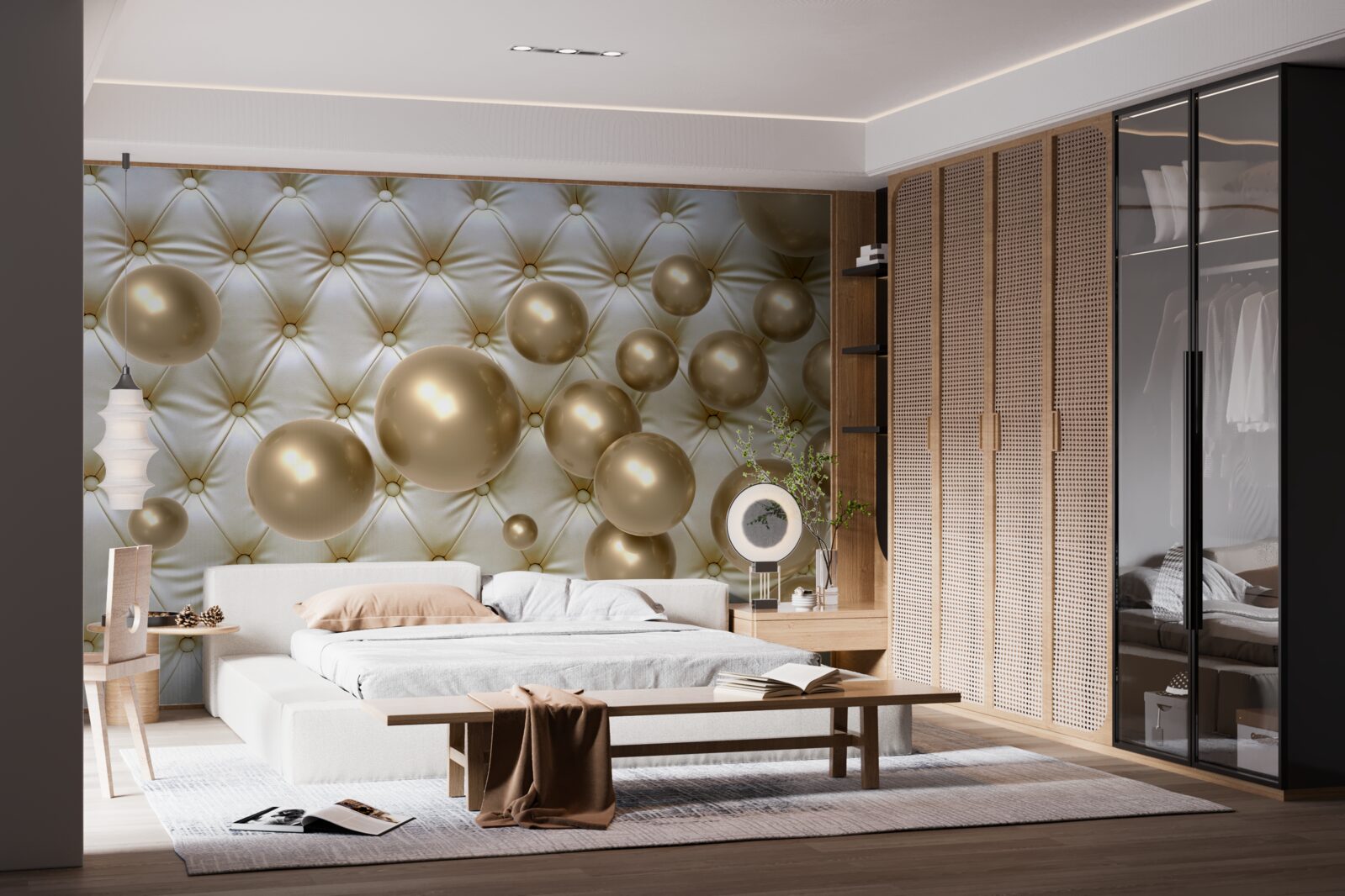 Fototapeta látka posiata zlatými perličkami