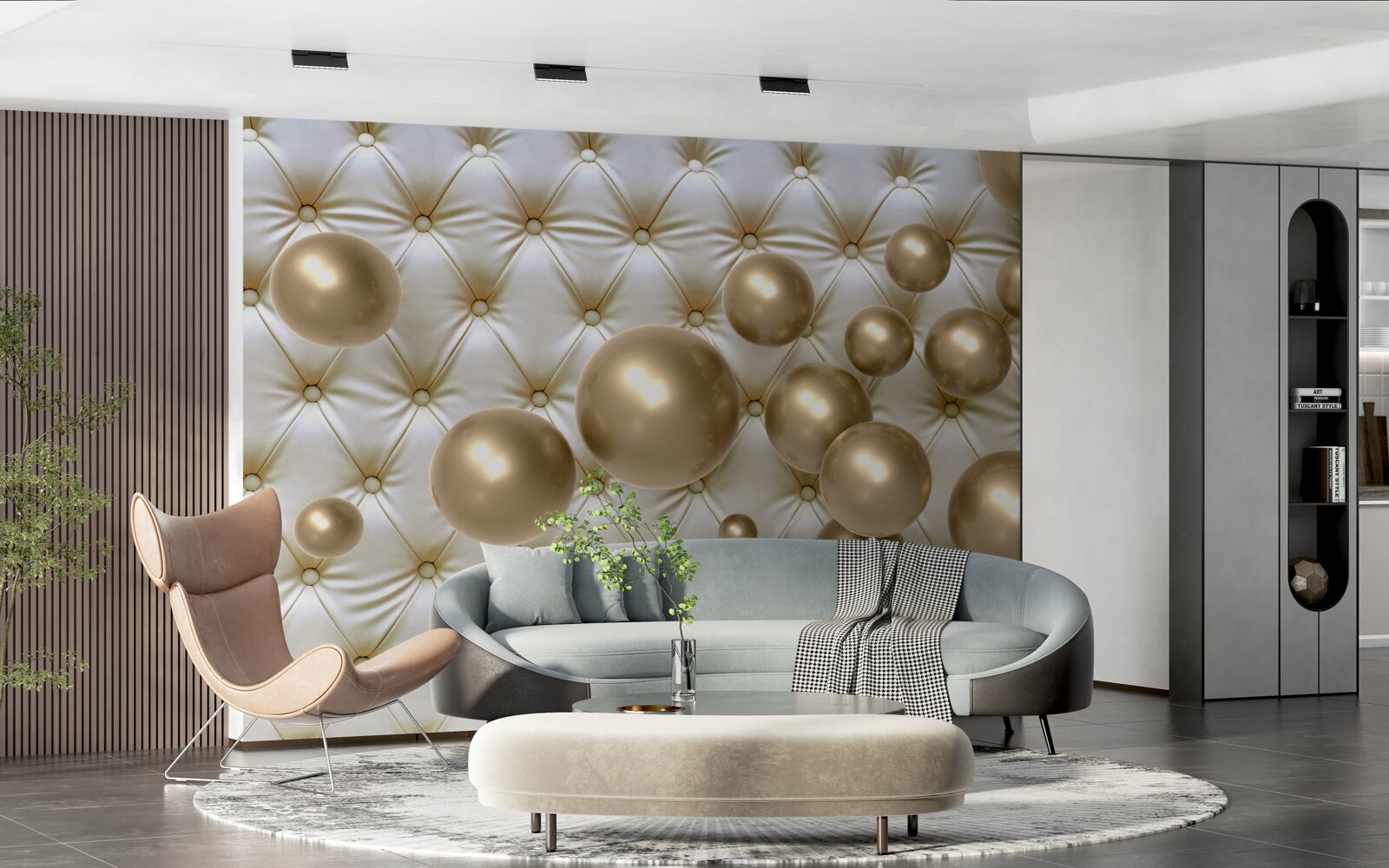 Fototapeta látka posiata zlatými perličkami