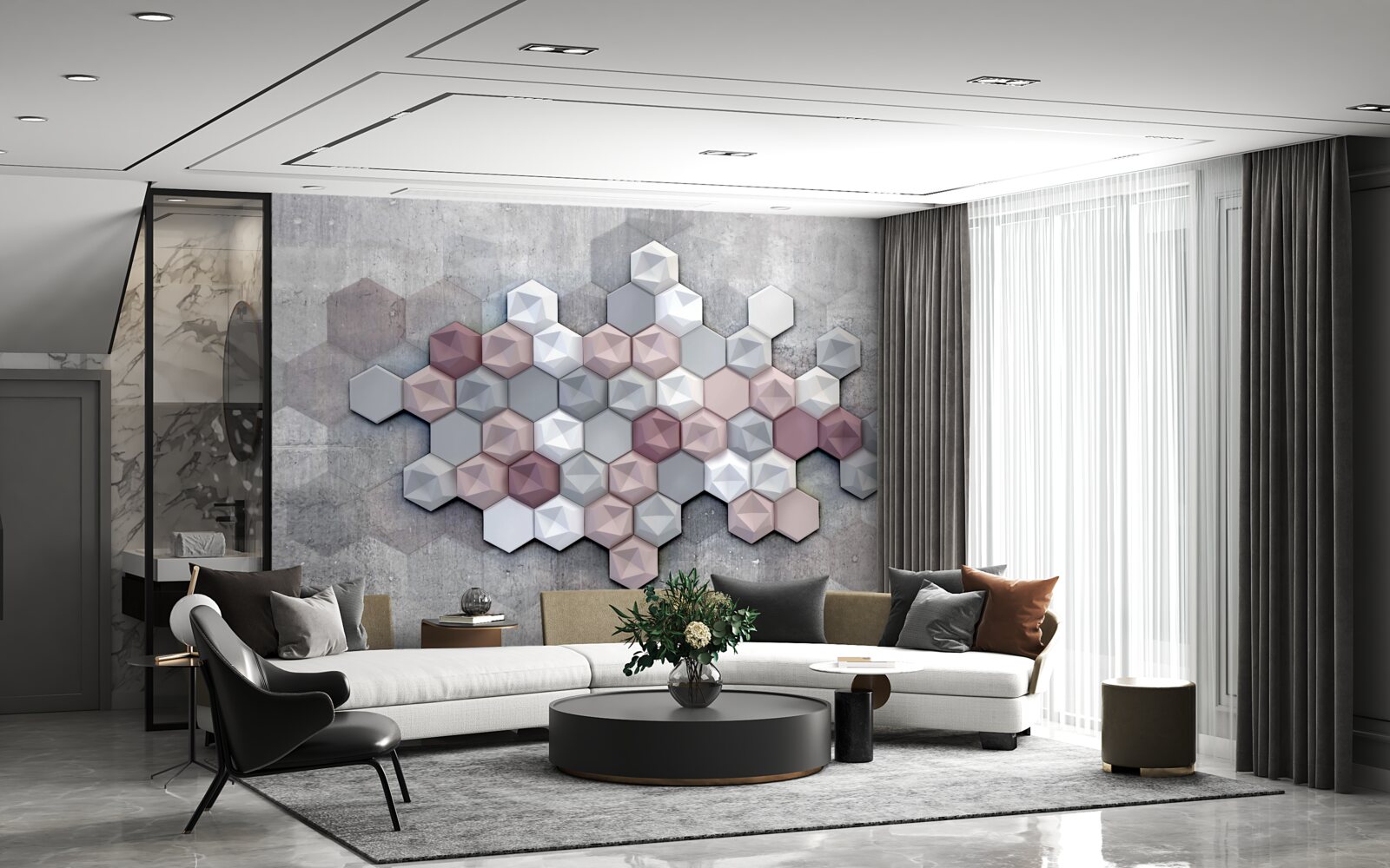 Fototapeta bunková štruktúra tvorená päťuholníkmi