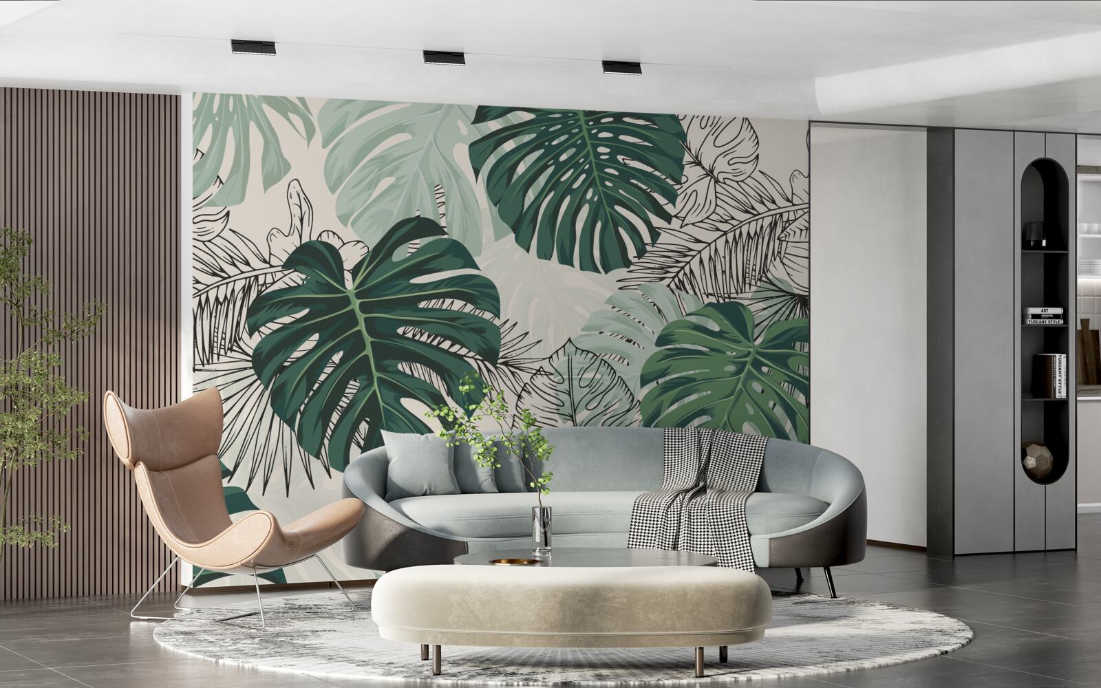 Fototapeta textúrované listy monstera sú majestátne