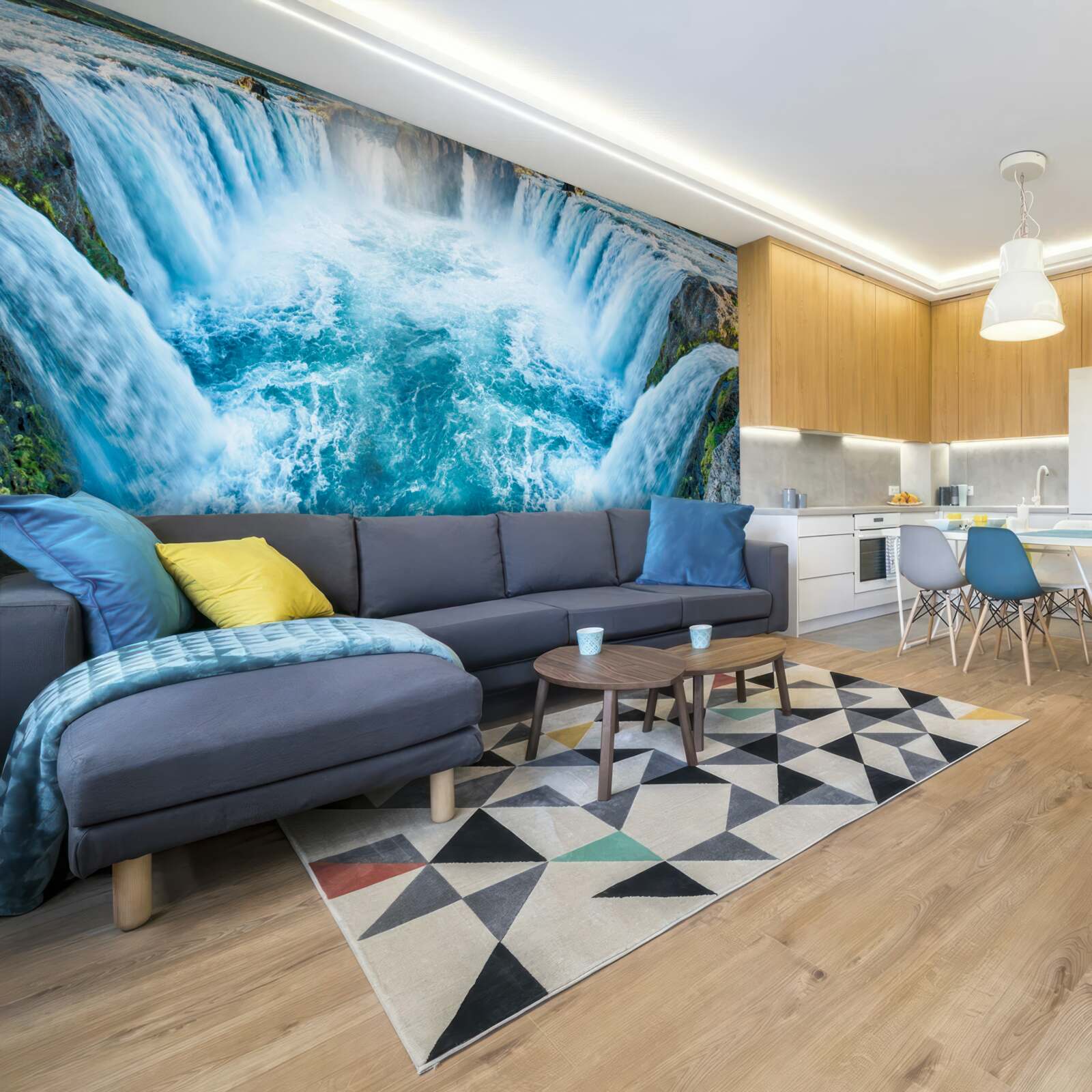 Fototapeta séria vodopádov padajúcich do rieky