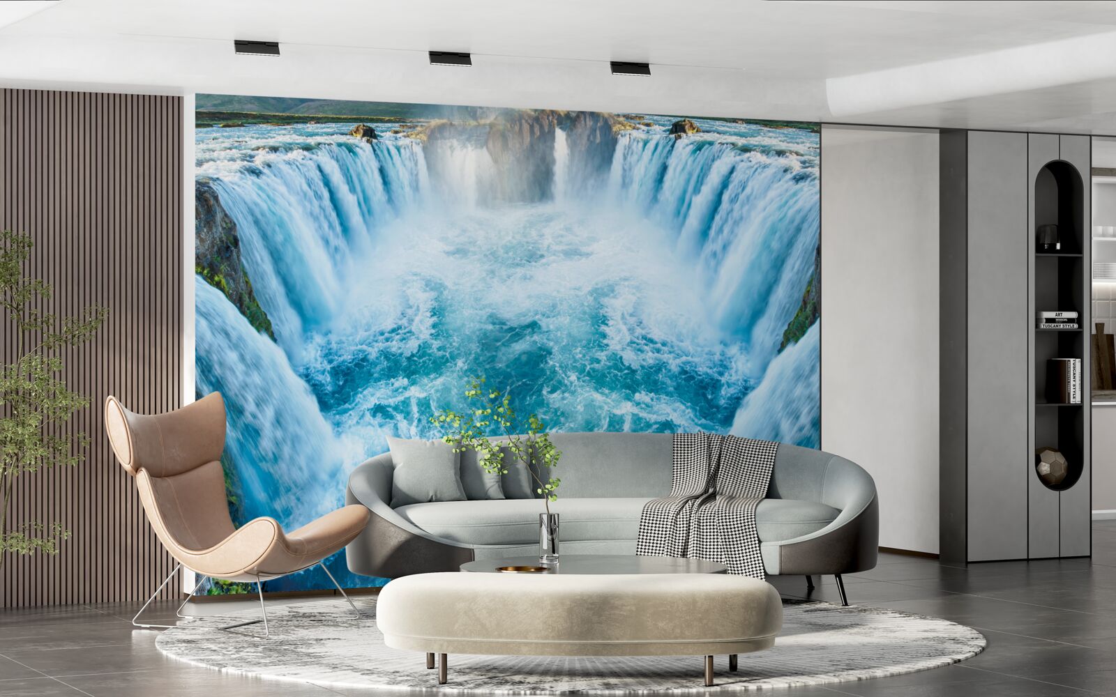 Fototapeta séria vodopádov padajúcich do rieky