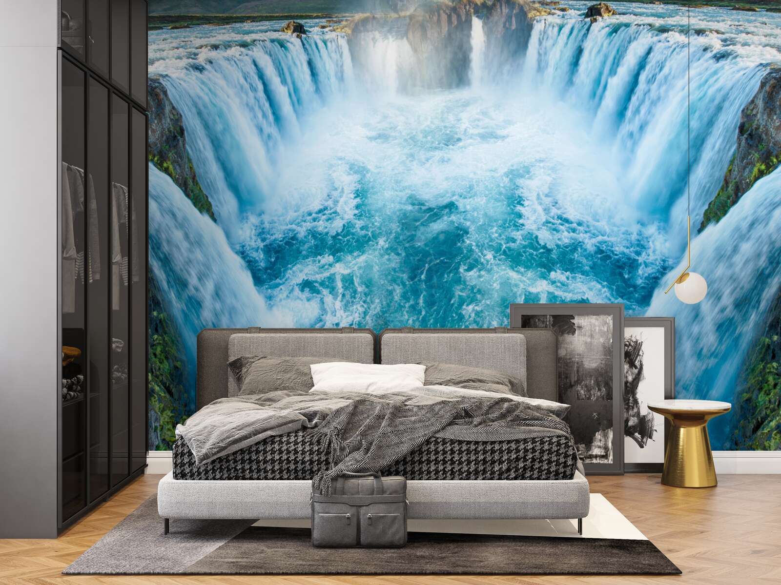 Fototapeta séria vodopádov padajúcich do rieky