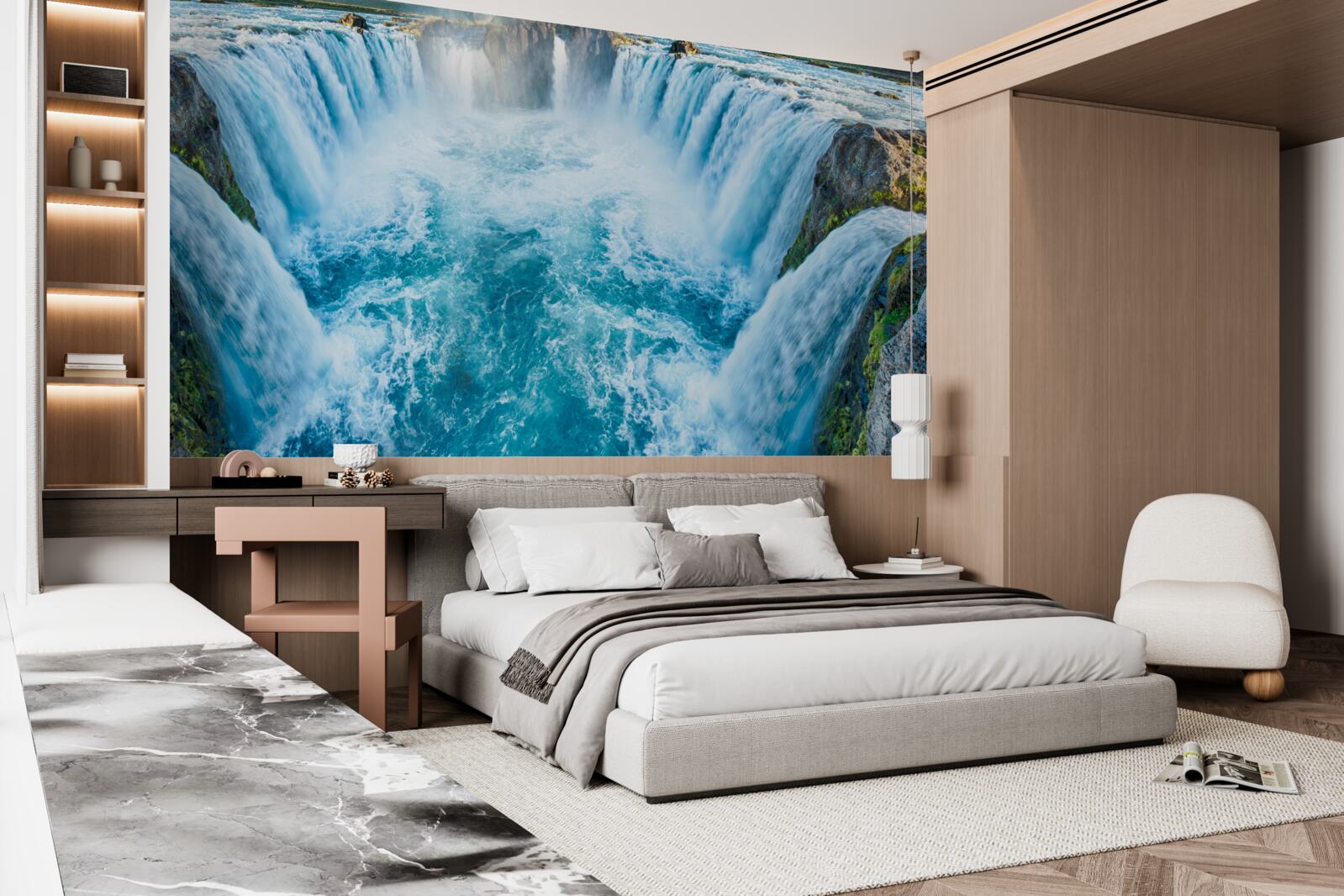 Fototapeta séria vodopádov padajúcich do rieky