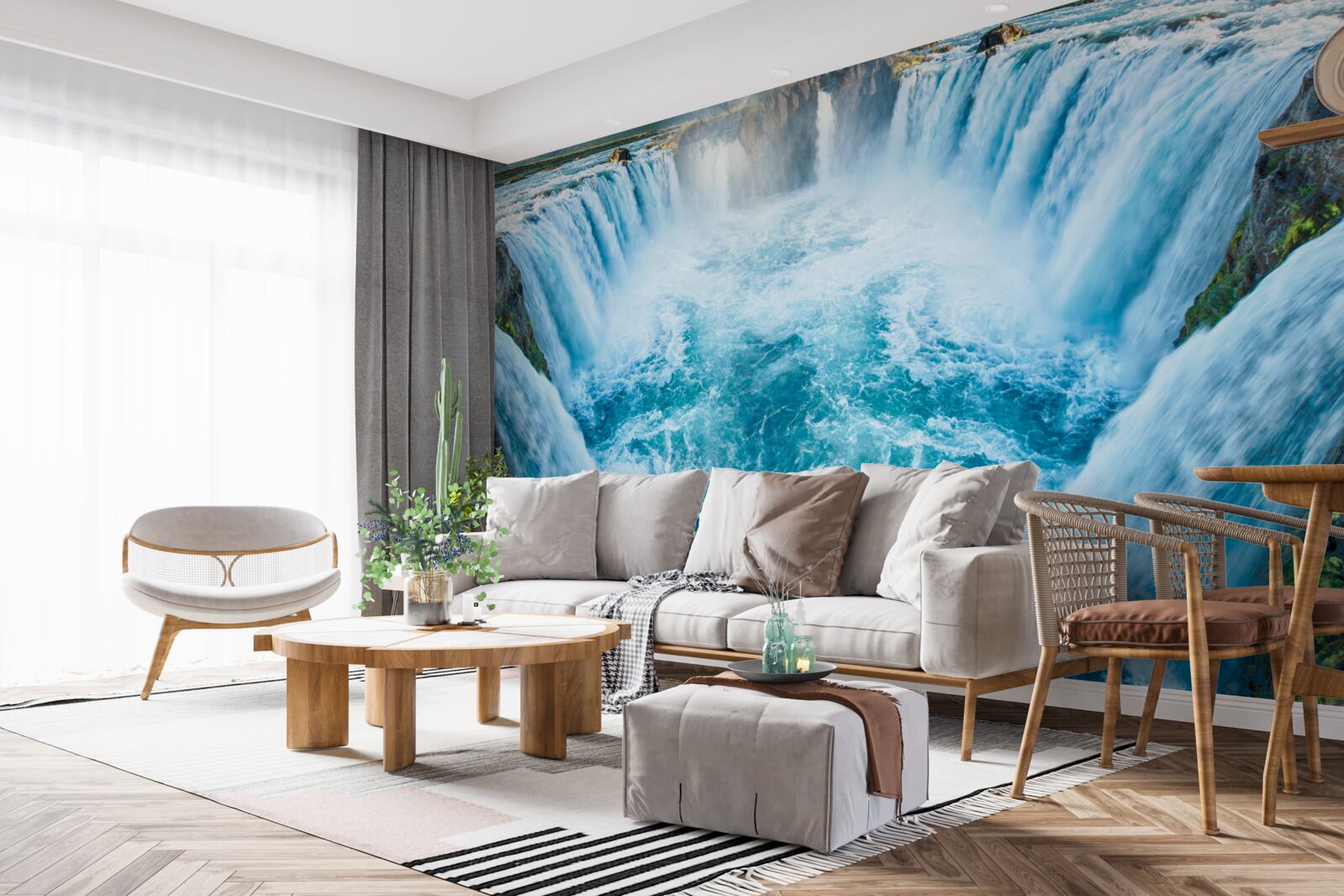 Fototapeta séria vodopádov padajúcich do rieky