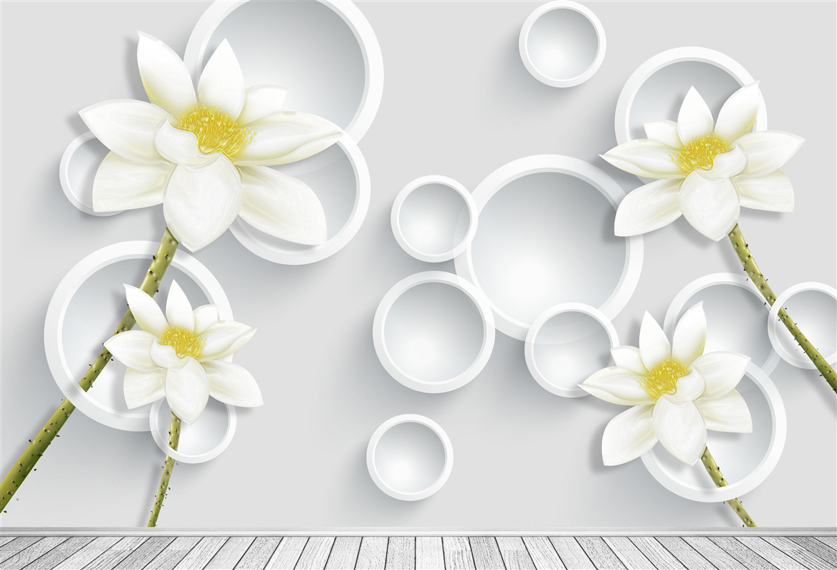 Fototapeta kvety sú biele so žltými stredmi