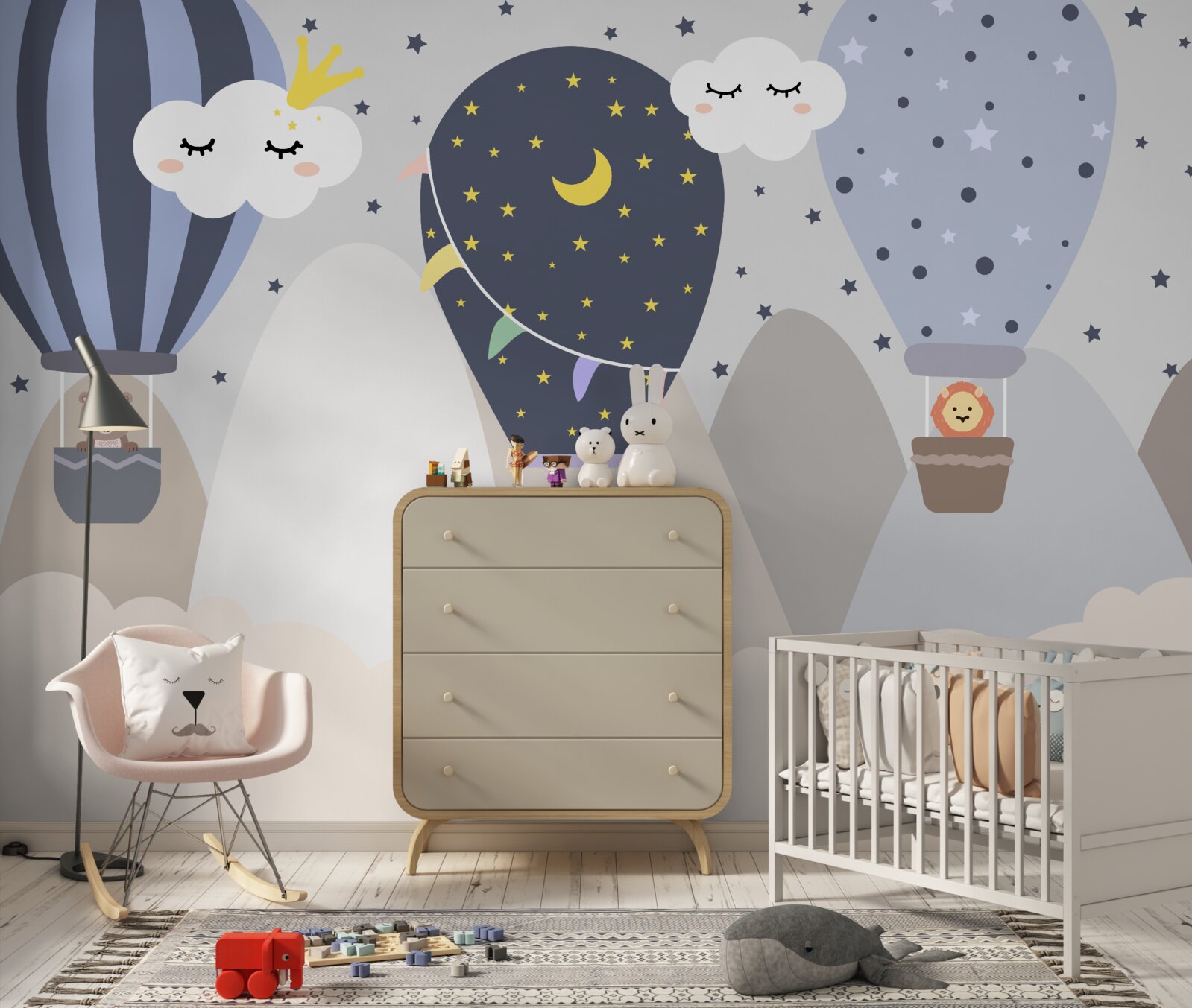 Fototapeta zvieratá lietajúce v balónoch