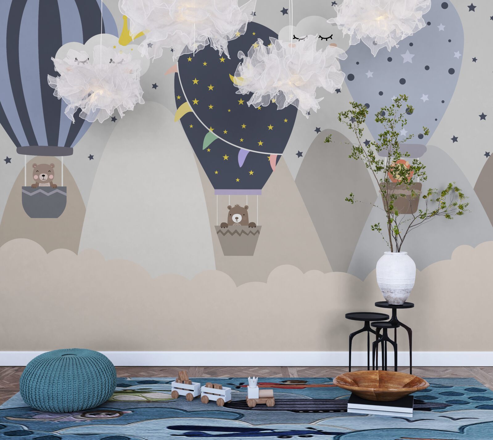 Fototapeta zvieratá lietajúce v balónoch