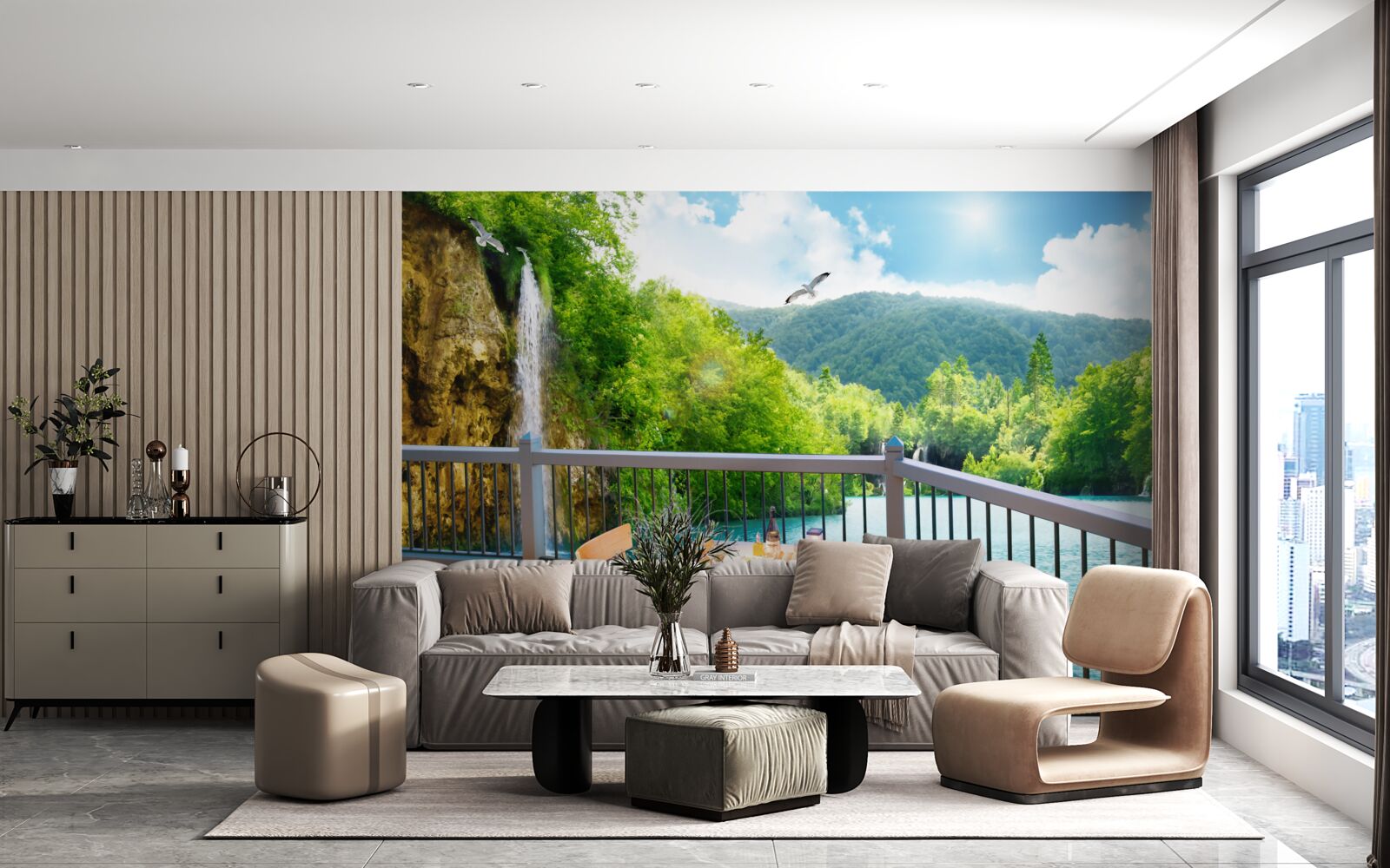 Fototapeta Raňajky s úžasnou scenériou