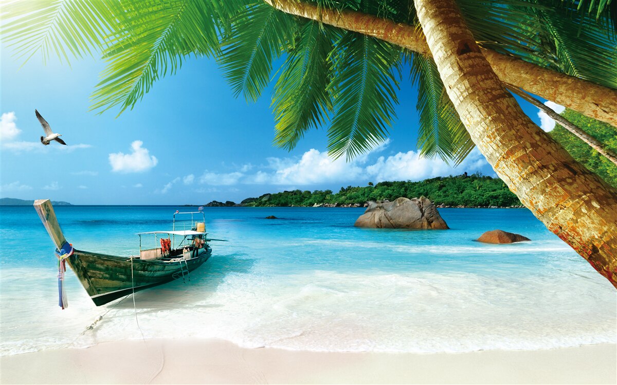 Fototapeta mólo na ostrove pri mori