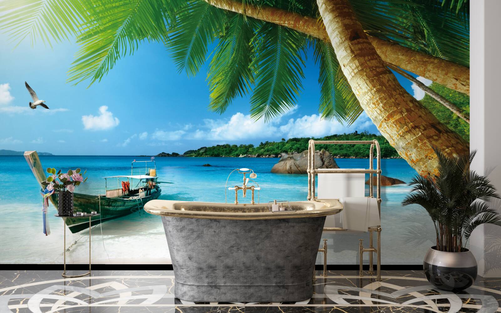 Fototapeta mólo na ostrove pri mori