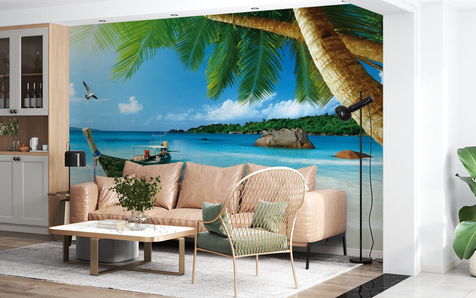 Fototapeta mólo na ostrove pri mori