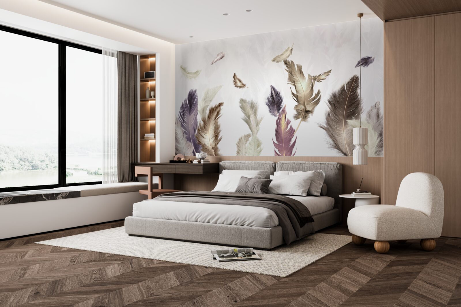 Fototapeta krémové odtiene pierok