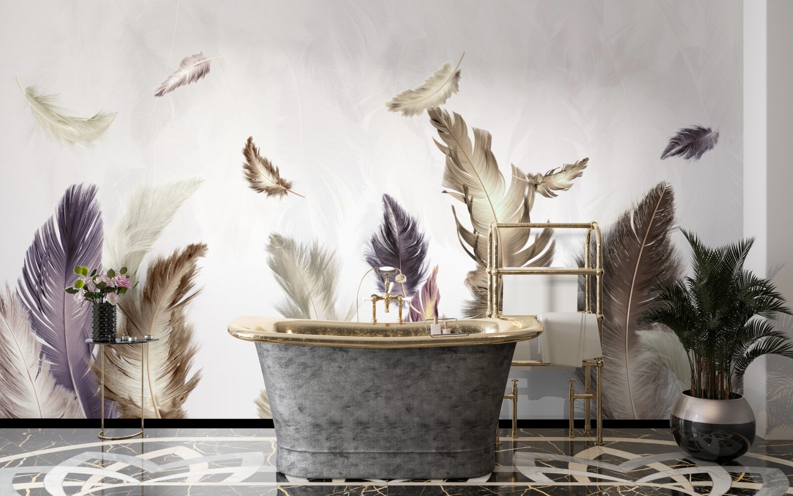 Fototapeta krémové odtiene pierok