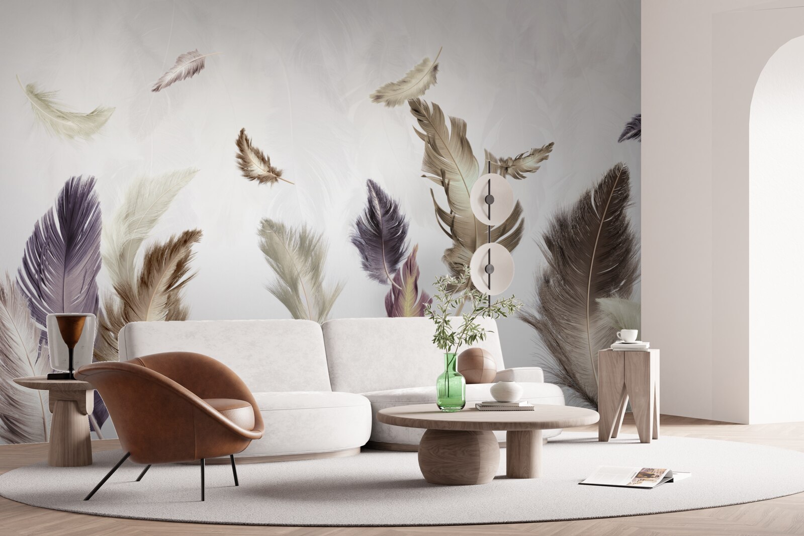 Fototapeta krémové odtiene pierok