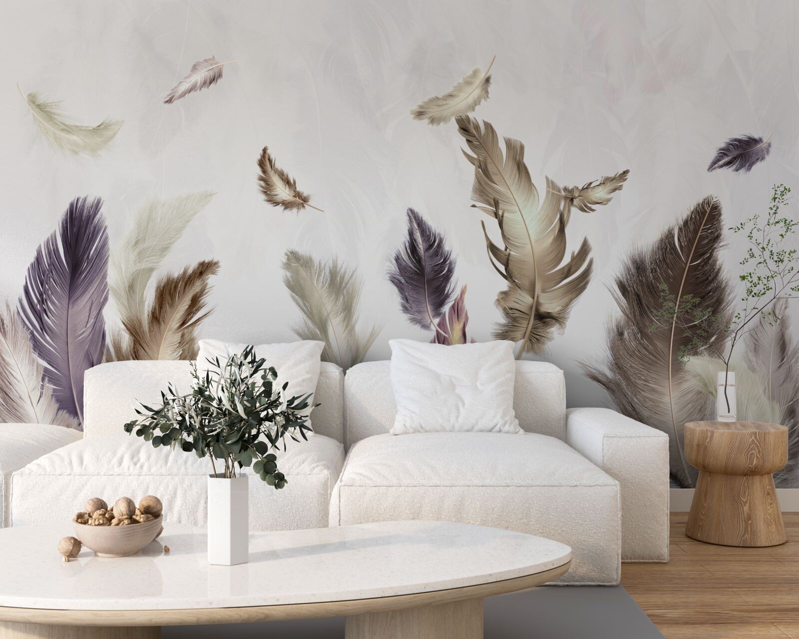 Fototapeta krémové odtiene pierok