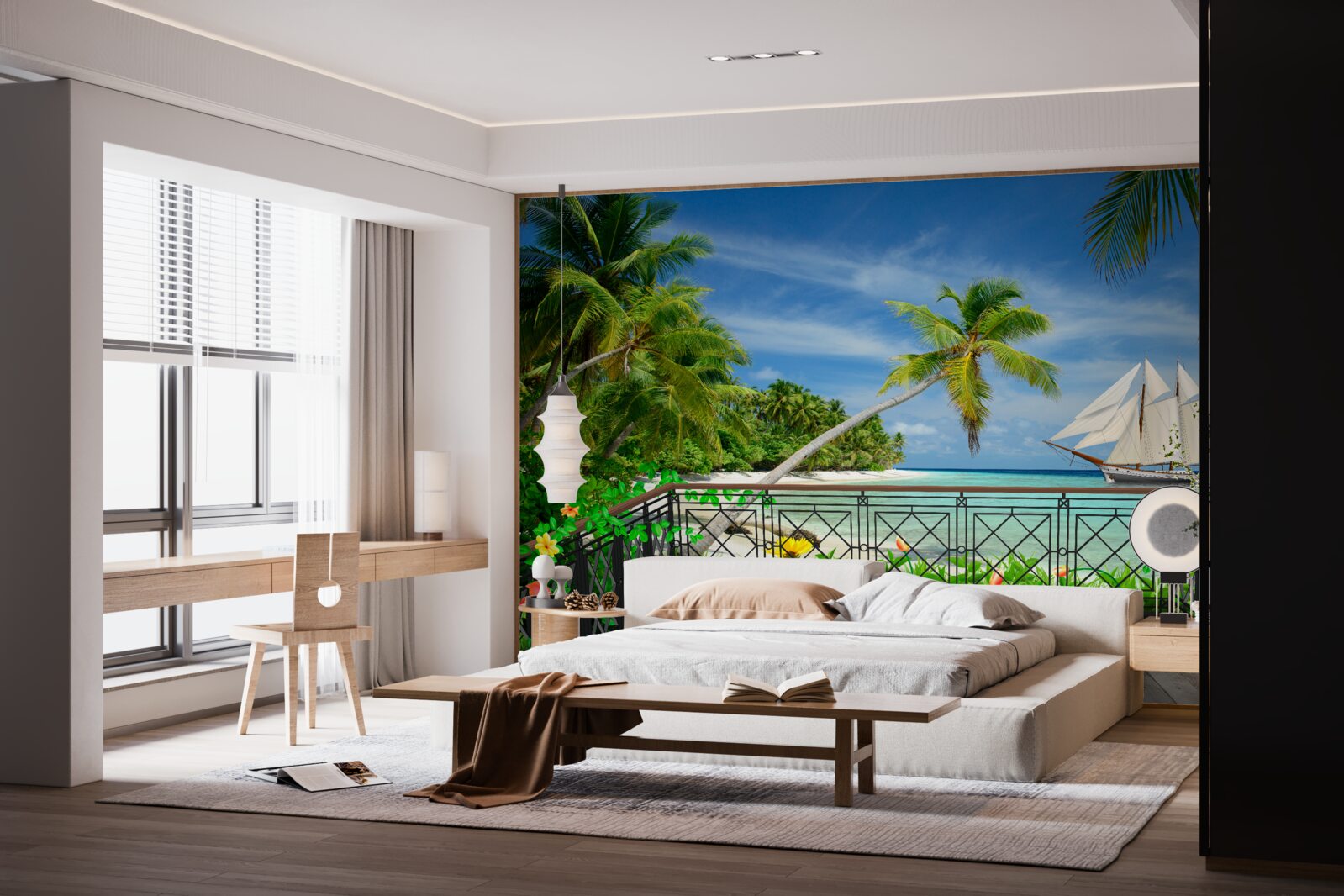 Fototapeta pri mori s balkónom