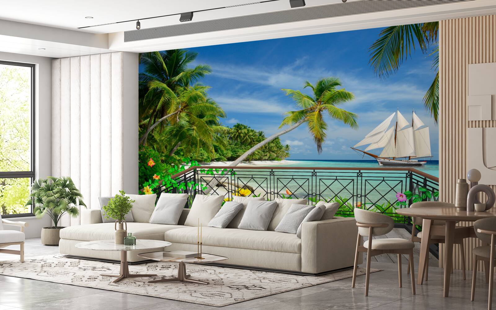 Fototapeta pri mori s balkónom