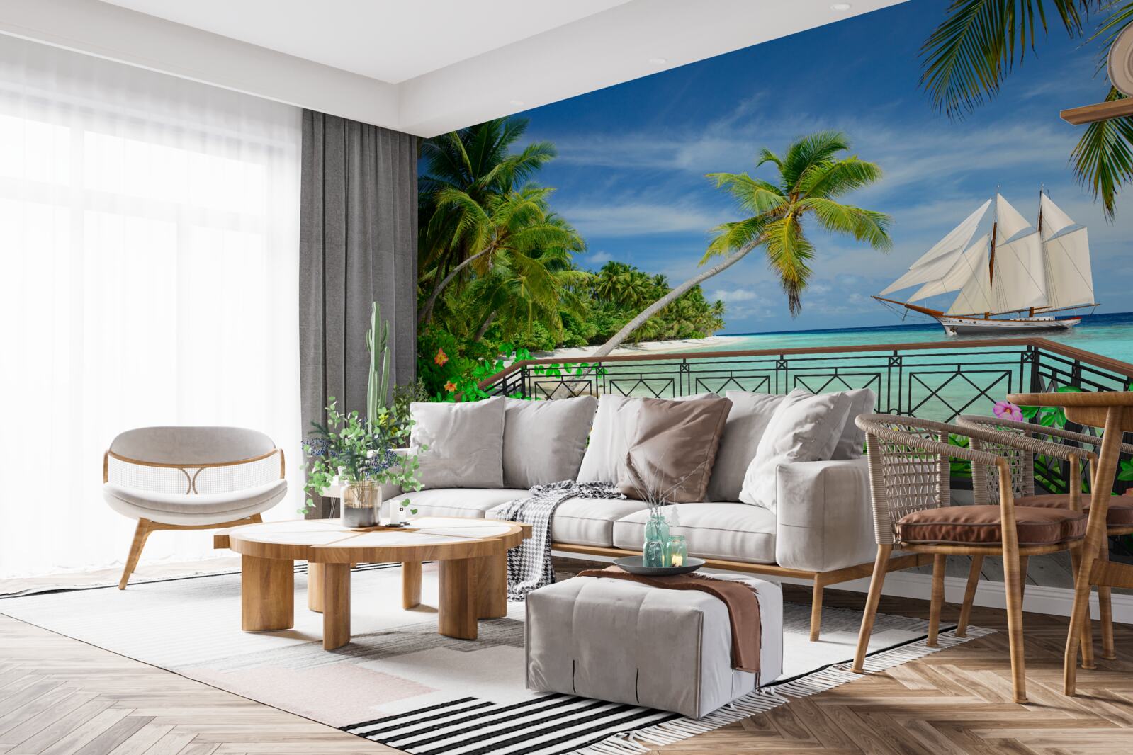 Fototapeta pri mori s balkónom