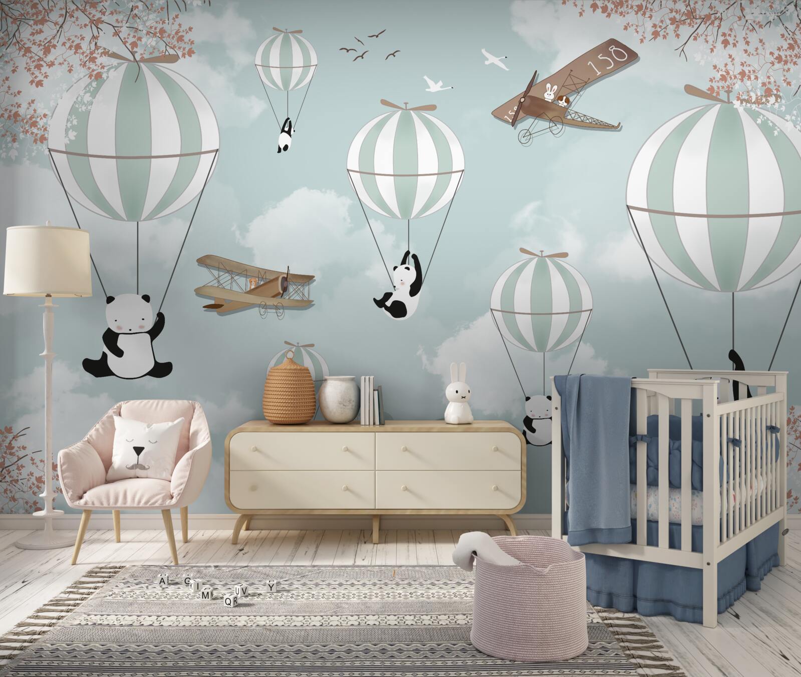 Fototapeta balóny s pandami