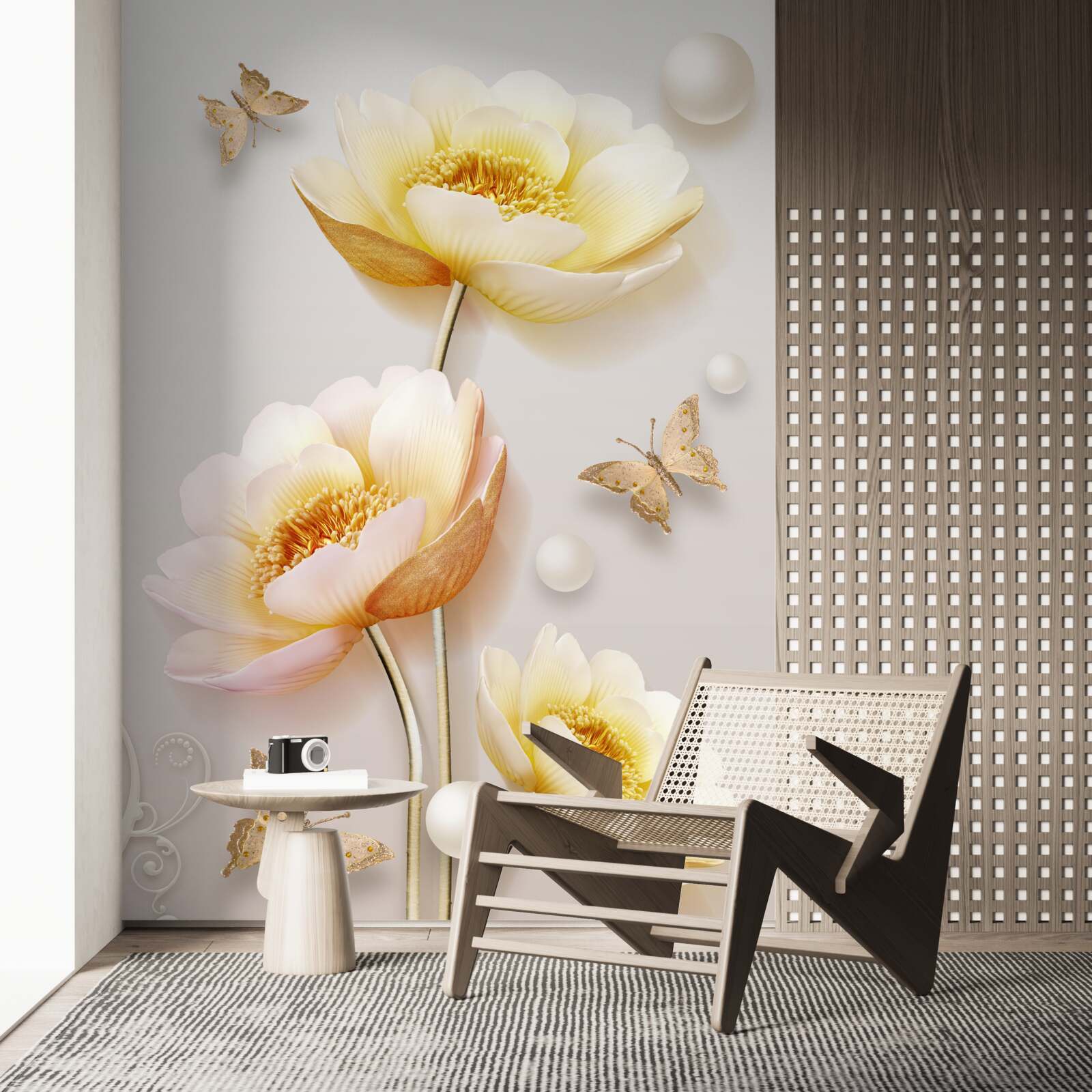 Fototapeta motýle, perly a púčiky