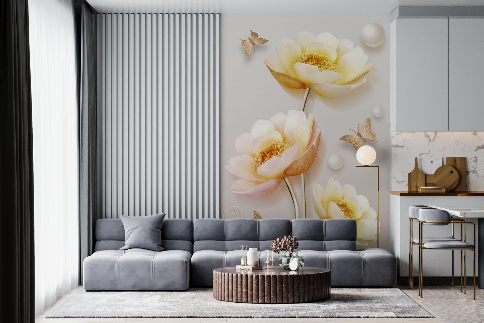 Fototapeta motýle, perly a púčiky