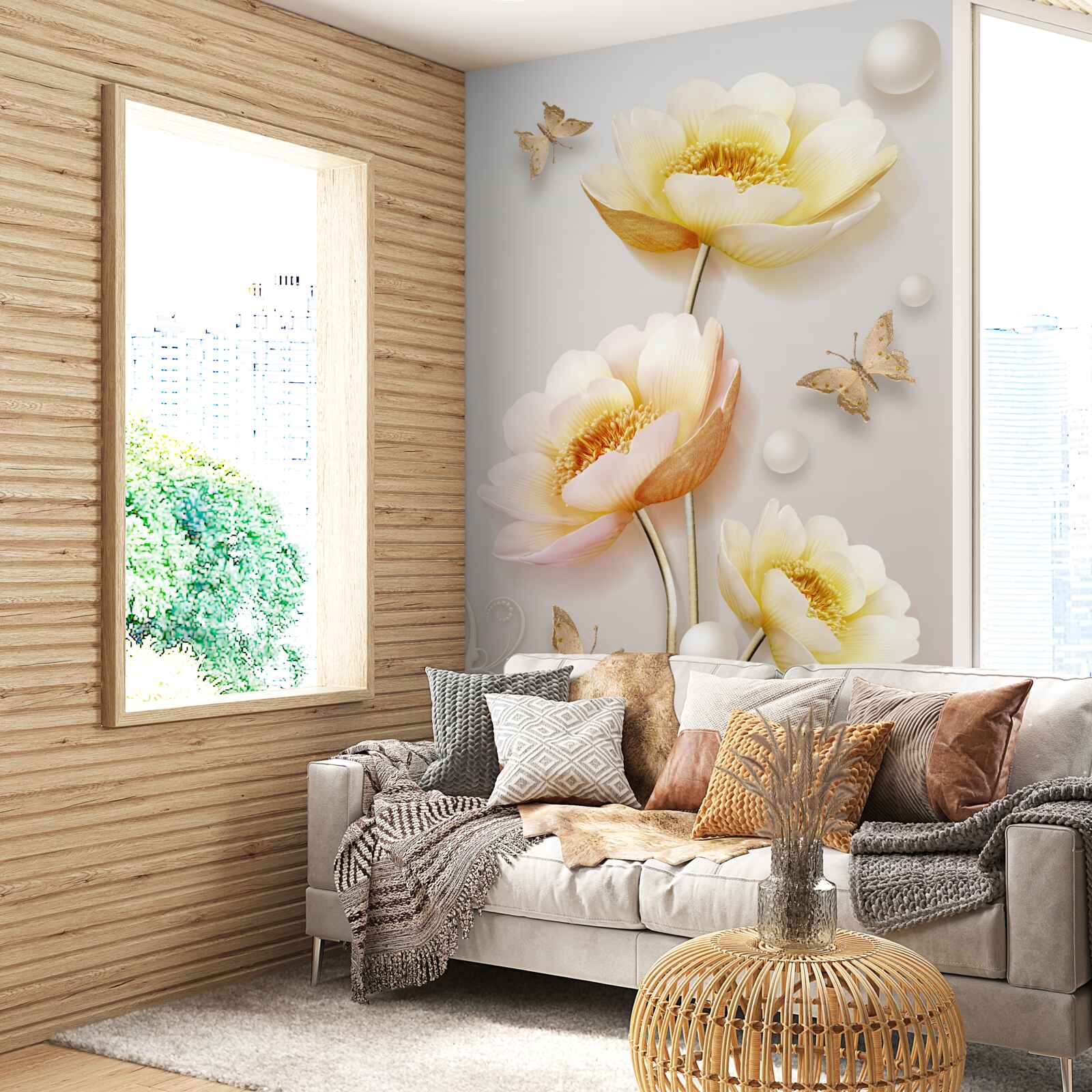 Fototapeta motýle, perly a púčiky