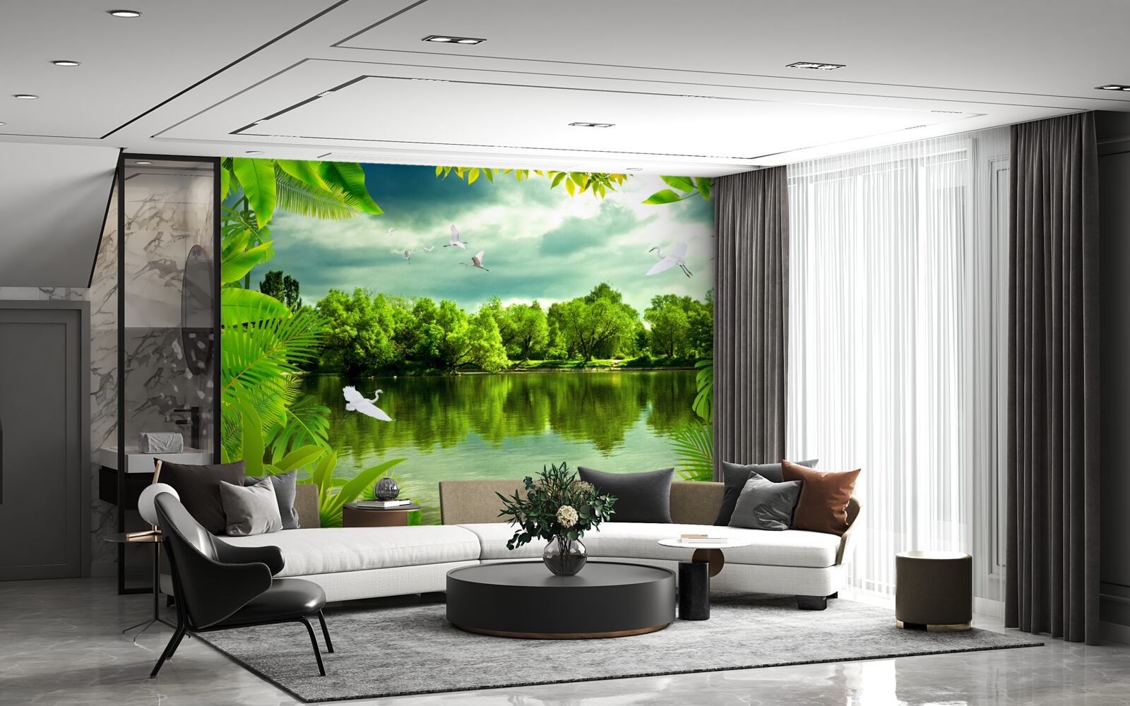 Fototapeta nádherné jazero v lese