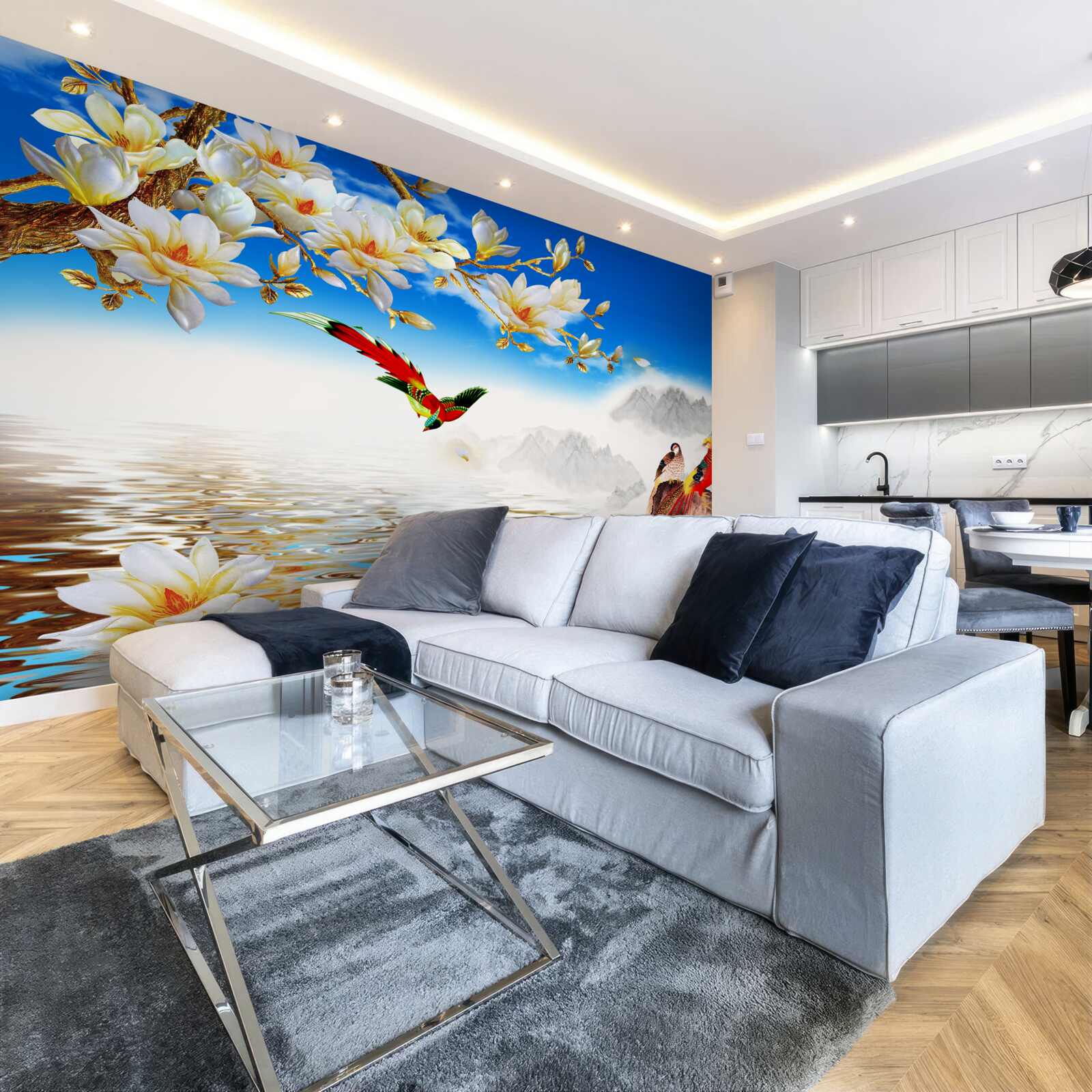 Fototapeta roztomilé vtáky pri rybníku